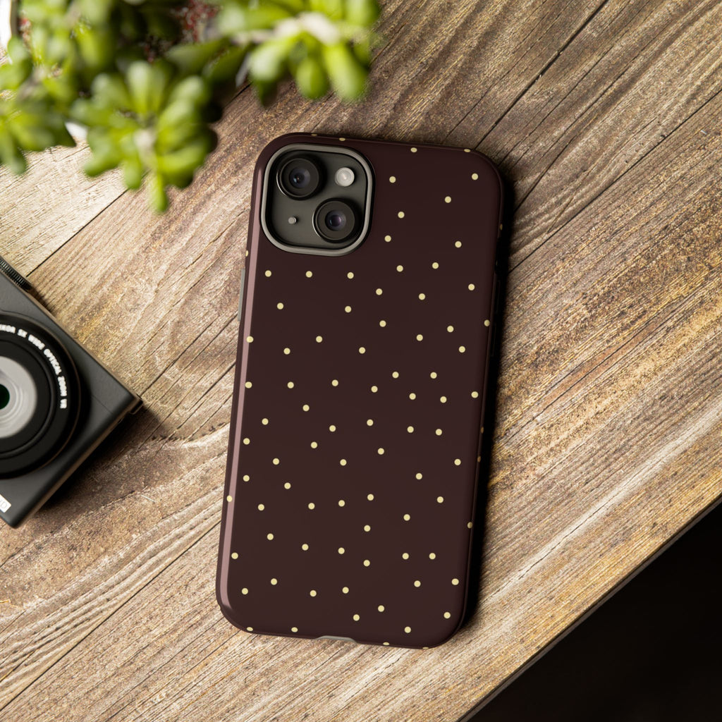 Brown Gold Polka Dot Tough Phone Case