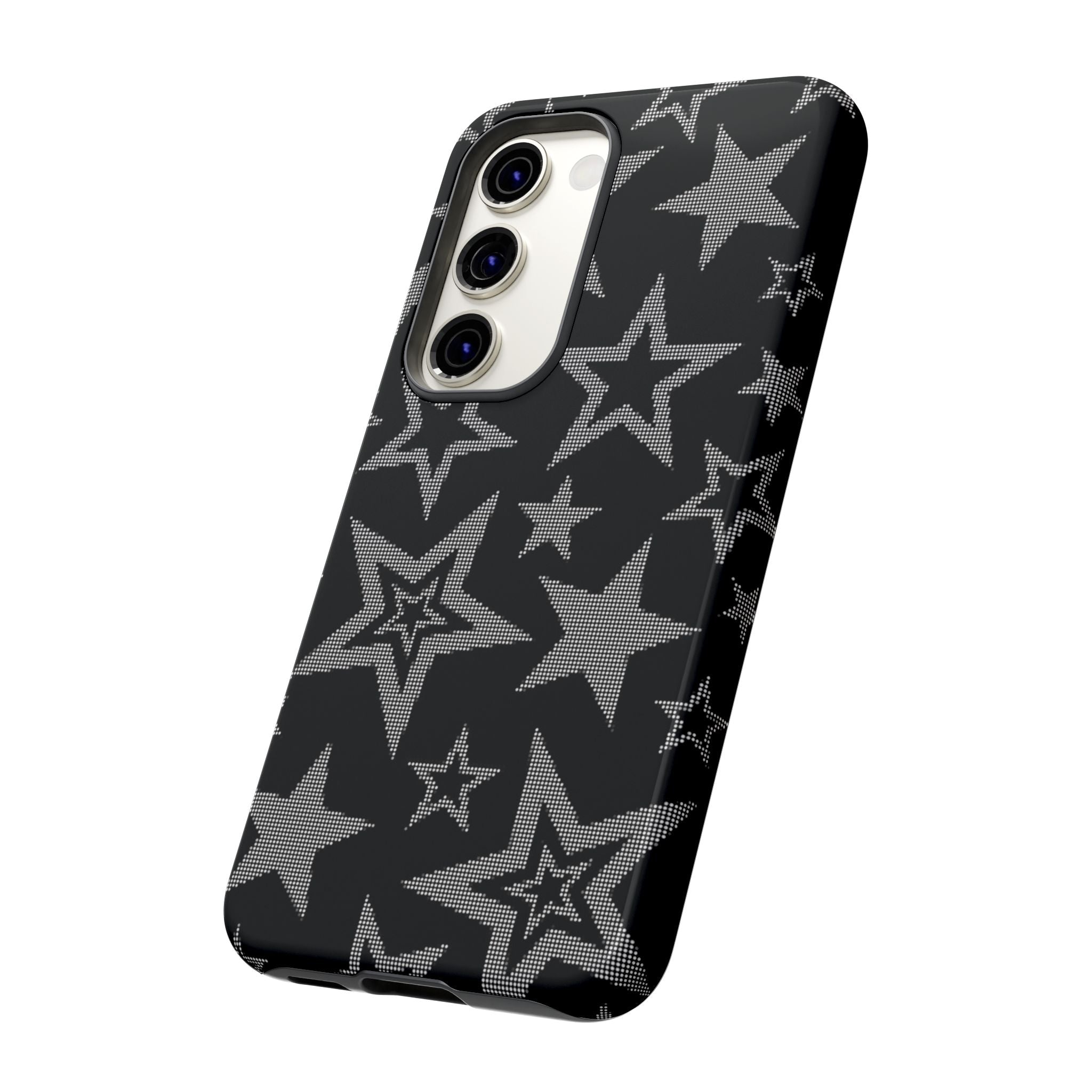 Black Star Pattern Tough Phone Case — Durable Protective Phone Cover