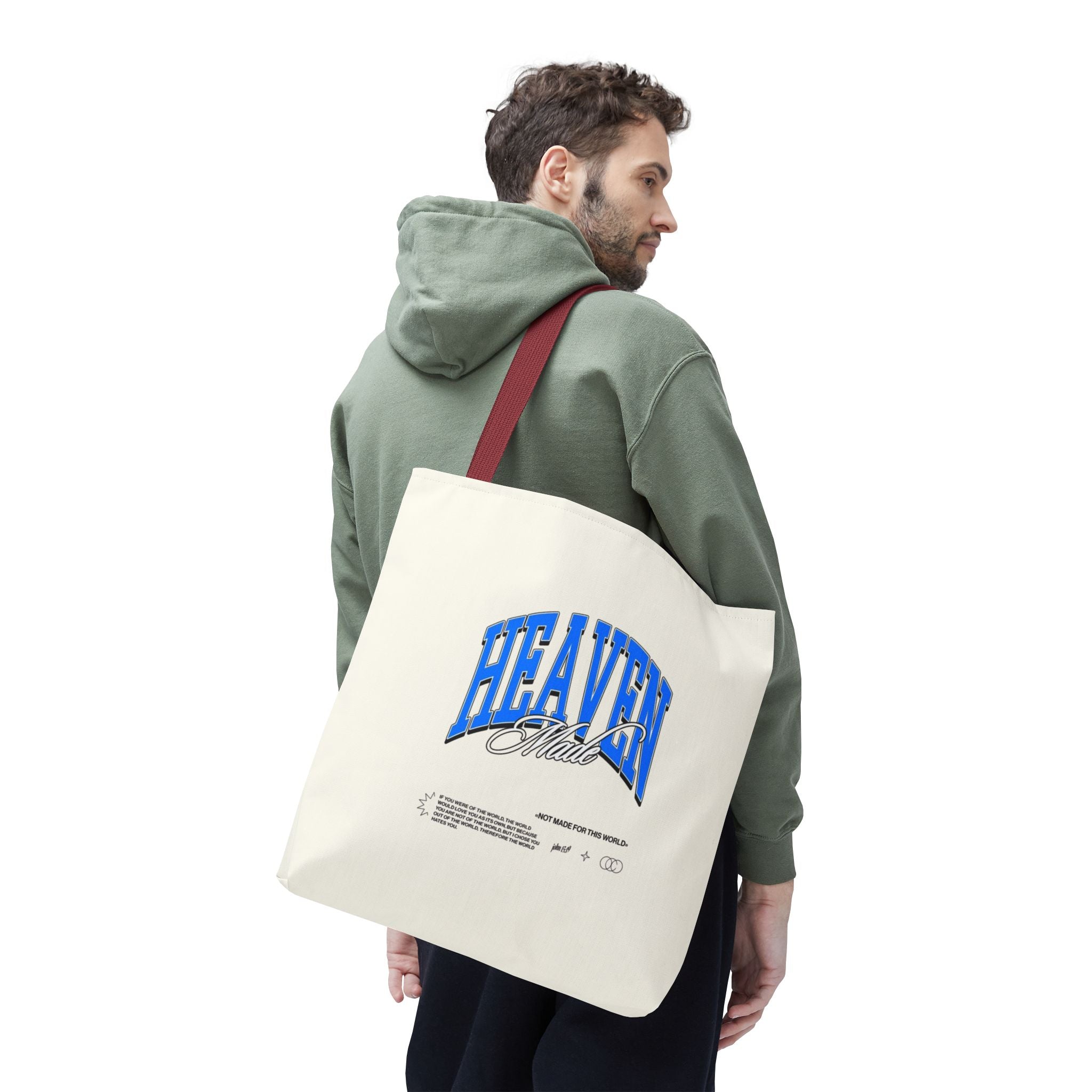 Heaven Music Tote Bag - Retro Blue Graphic All-Over Print