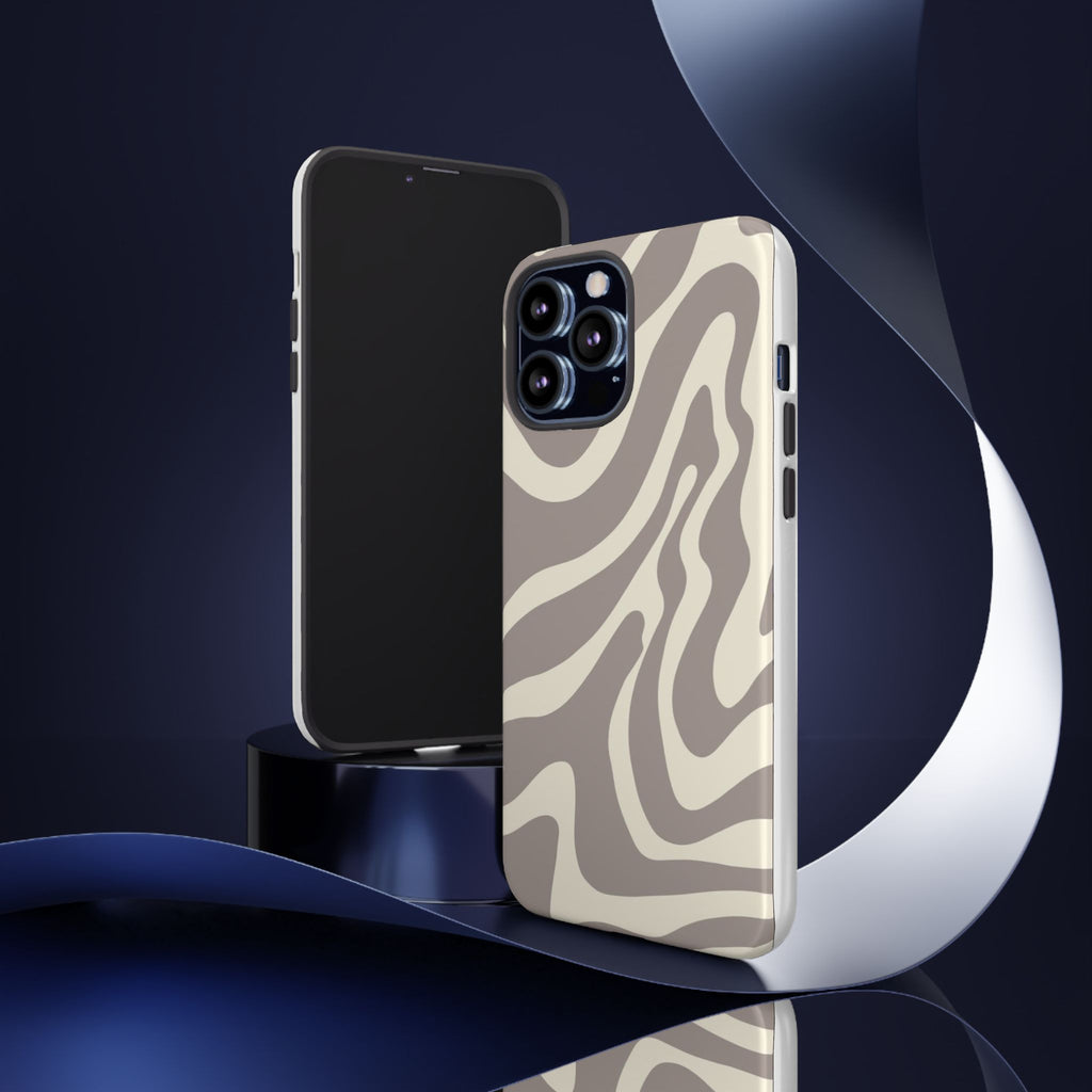 Neutral Zebra Print Tough iPhone Case