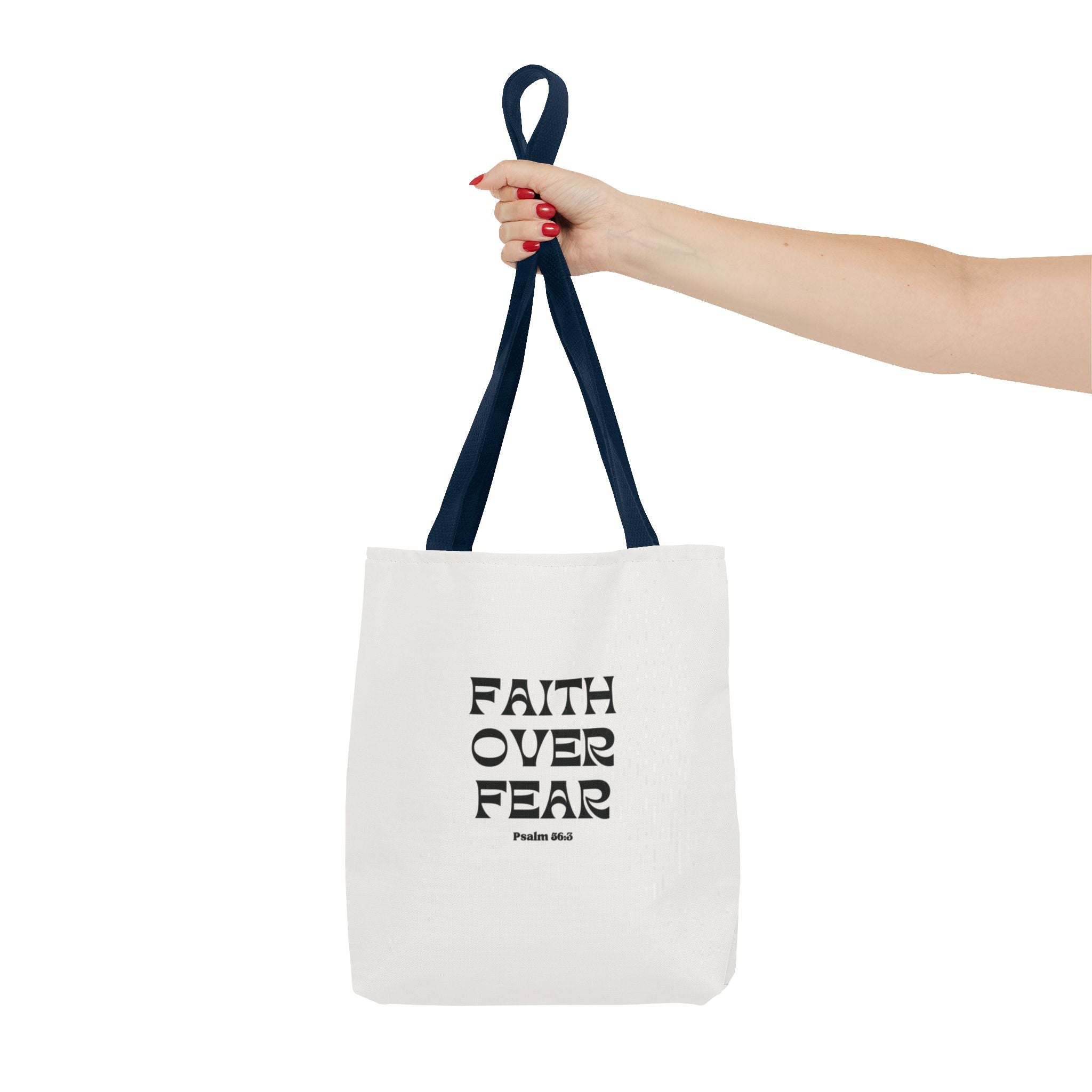 Faith Over Fear Tote Bag — Christian Inspirational Scripture Bag (Psalm 56:3)