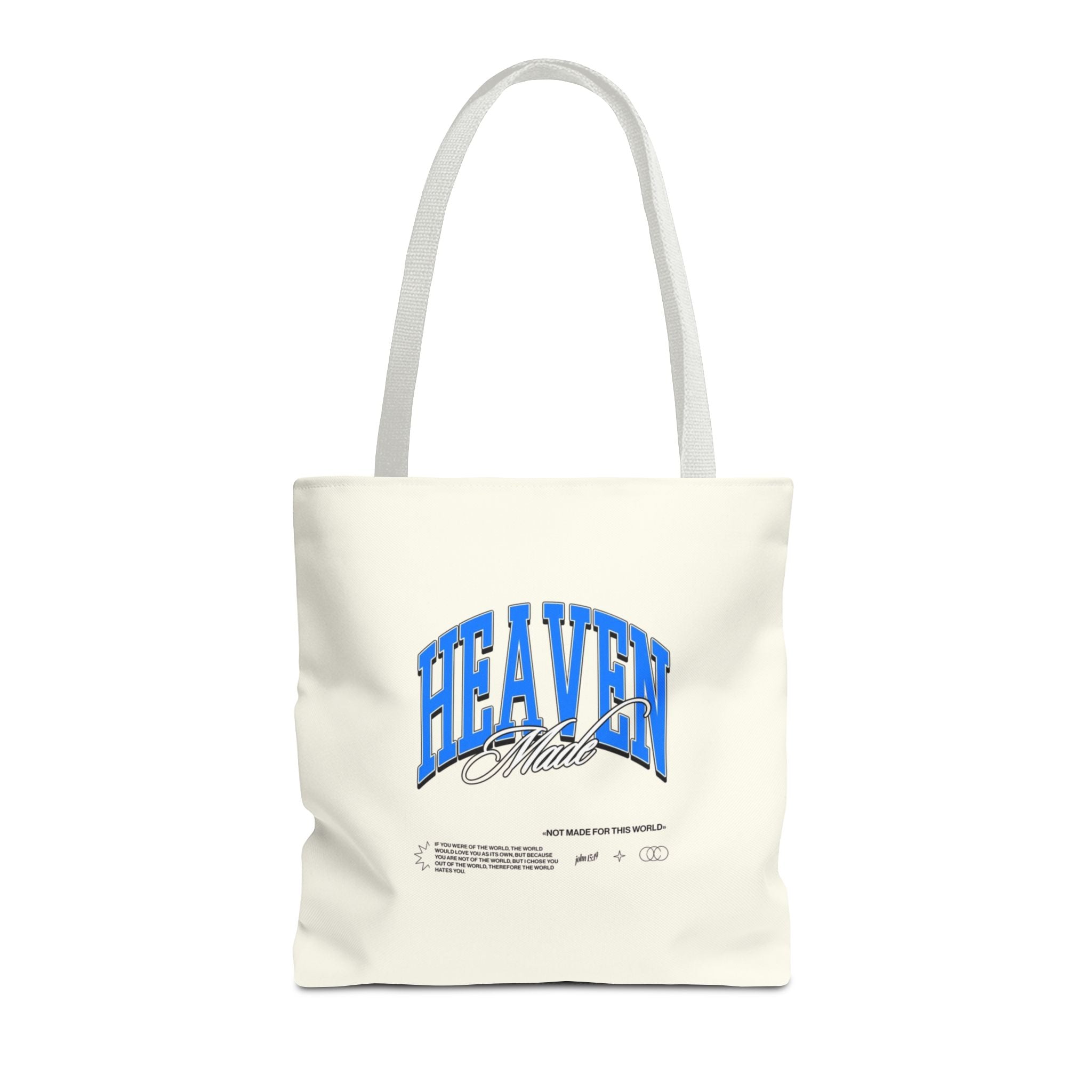 Heaven Music Tote Bag - Retro Blue Graphic All-Over Print