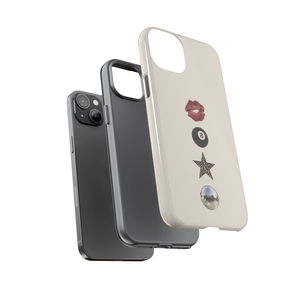Kiss 8-Ball Star iPhone Case – Trendy Minimalist Protective Cover