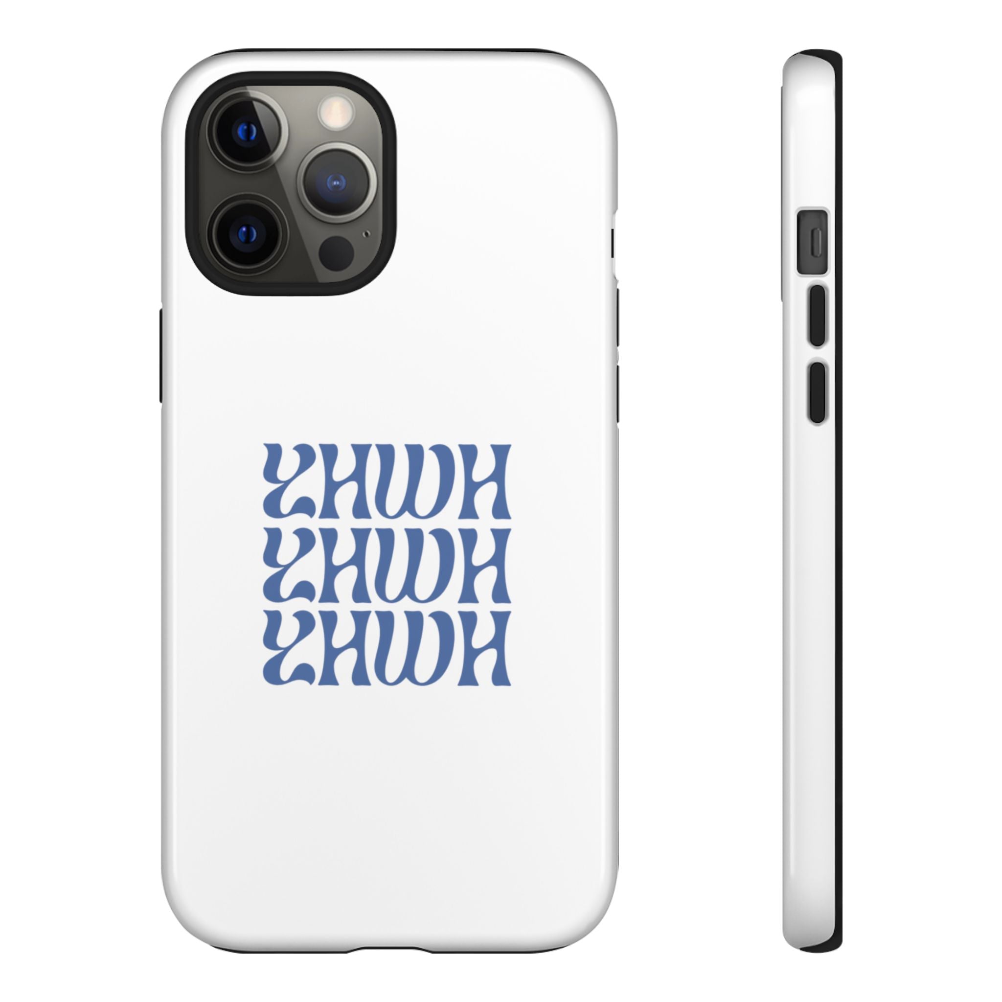 "YHWH" — Retro Blue Wavy Tough Phone Case