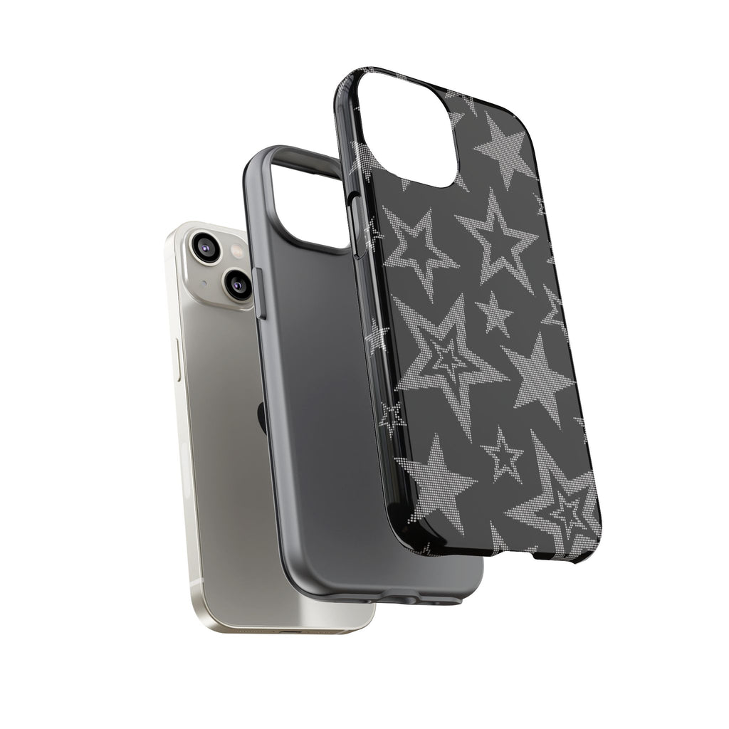 Black Star Pattern Tough Phone Case — Durable Protective Phone Cover