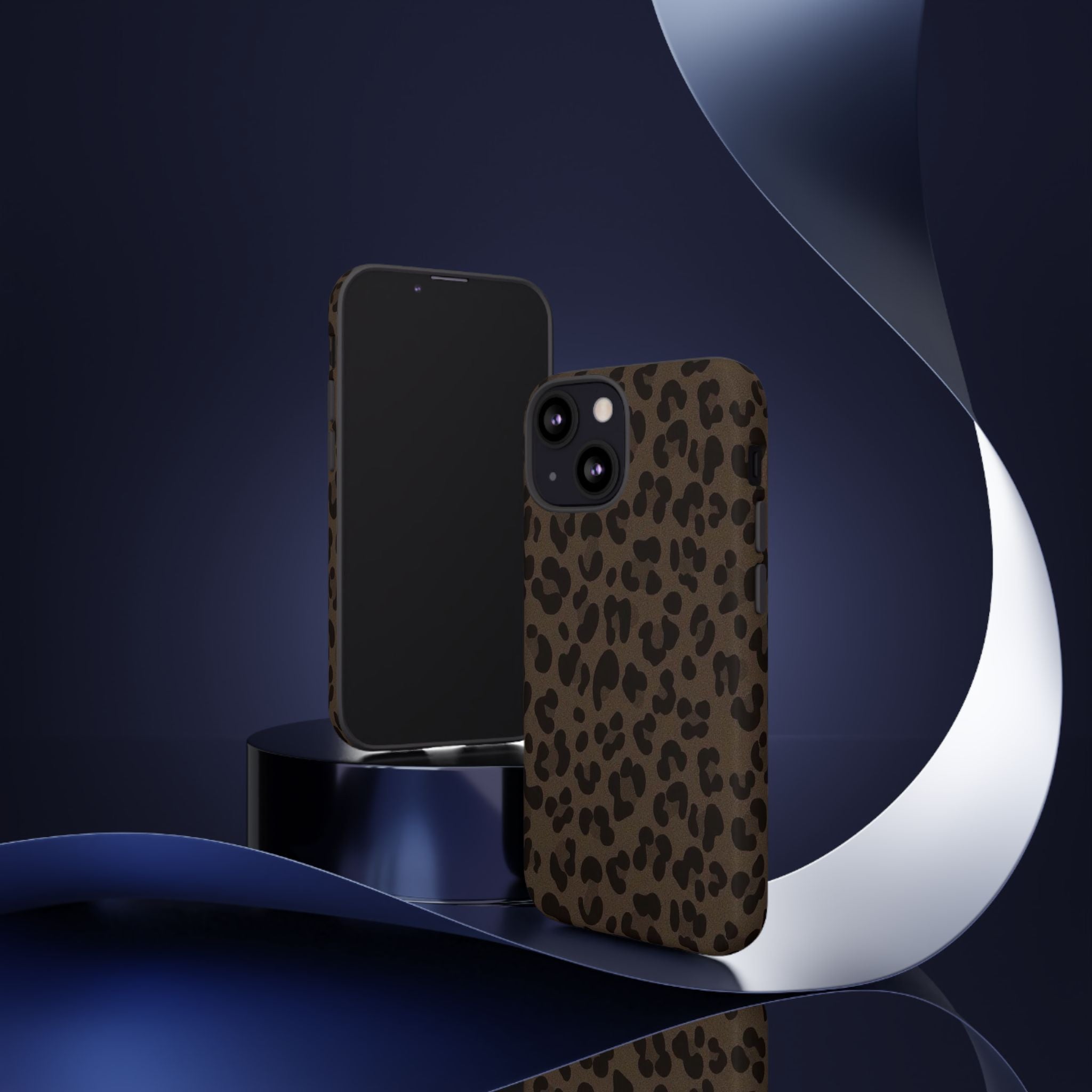 Leopard Print Tough iPhone Case — Durable Brown Animal Pattern Protective Cover
