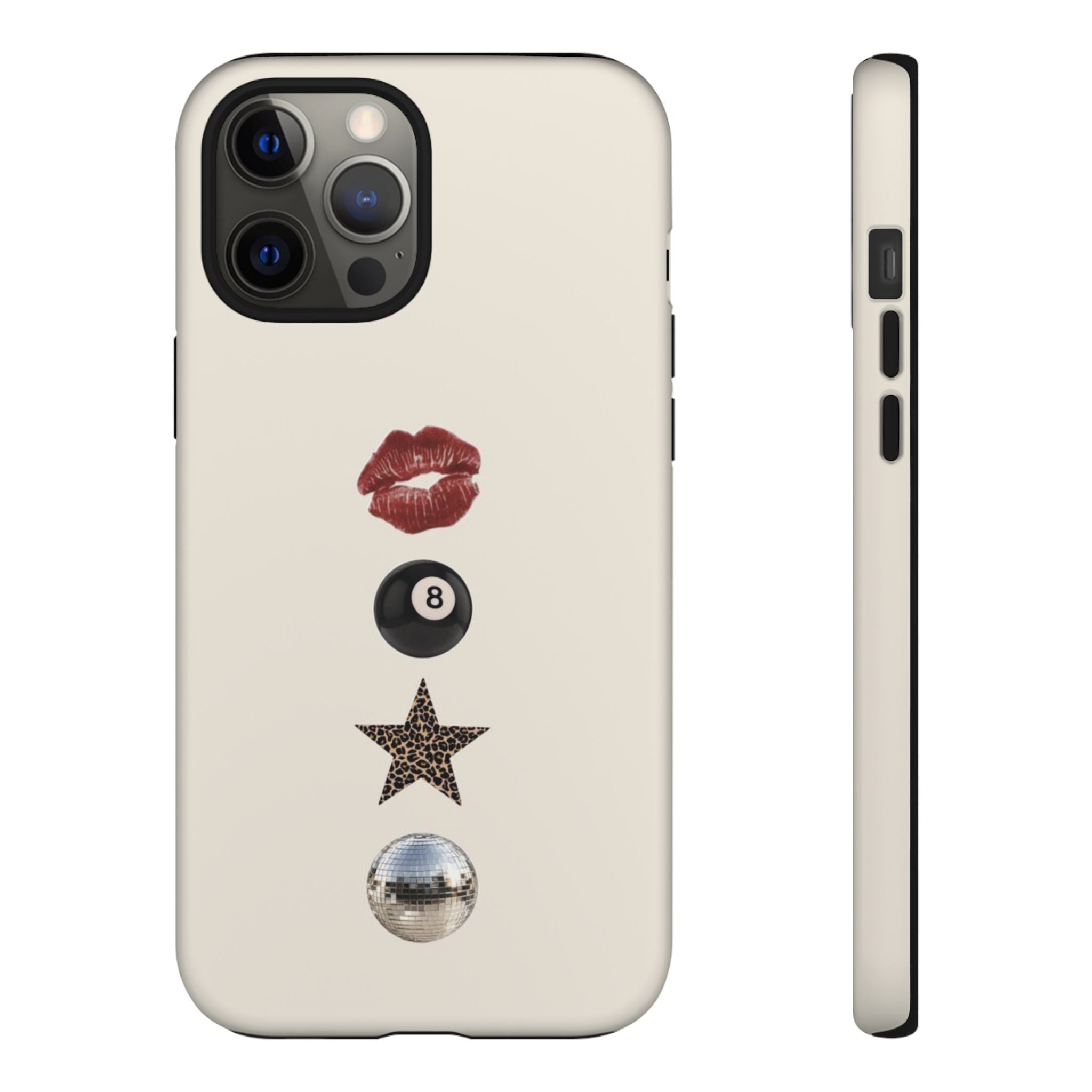 Kiss 8-Ball Star iPhone Case – Trendy Minimalist Protective Cover