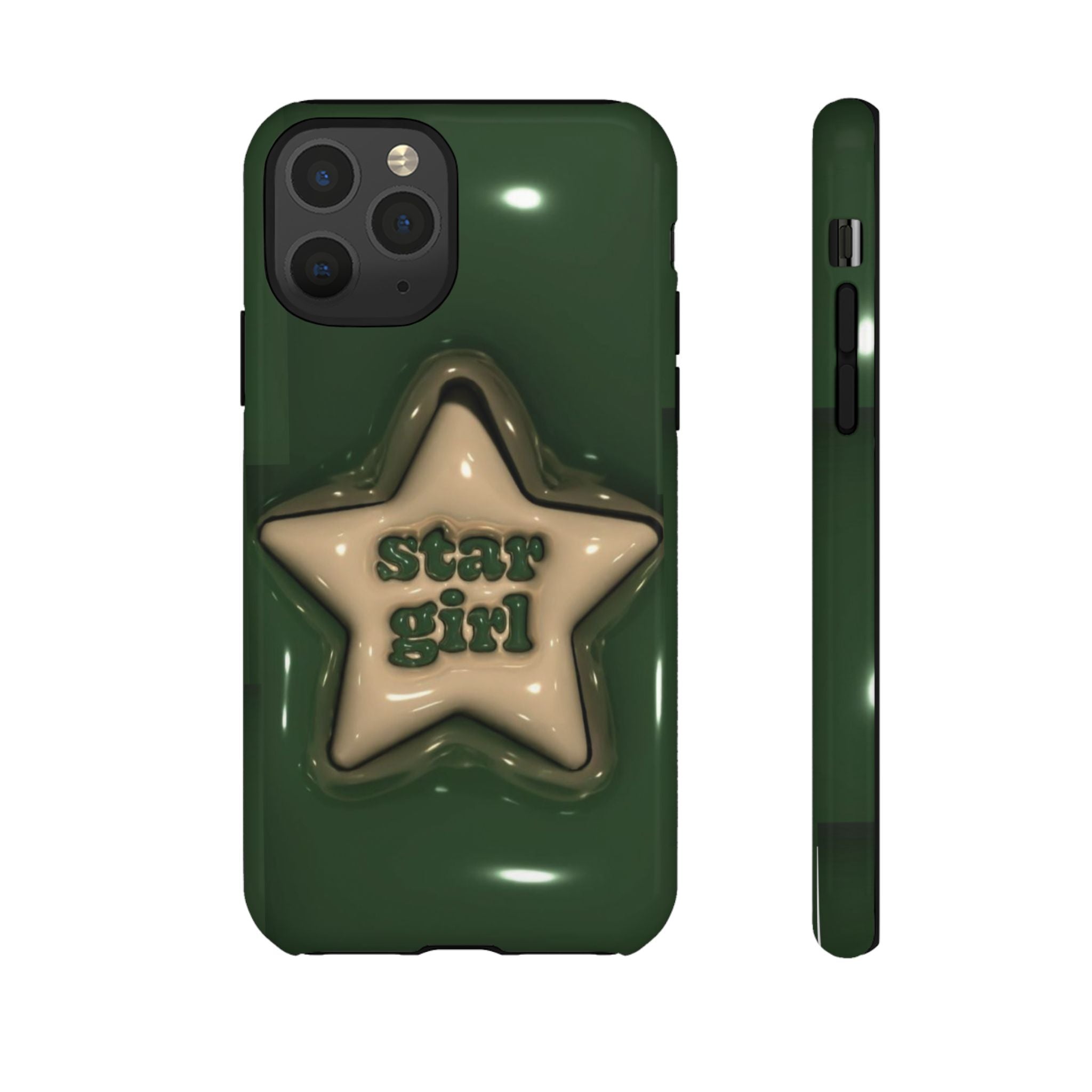 Star Girl iPhone Case — Green Star Protective Case