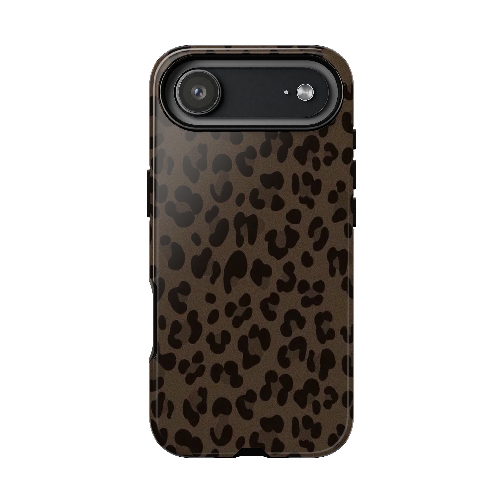 Leopard Print Tough iPhone Case — Durable Brown Animal Pattern Protective Cover