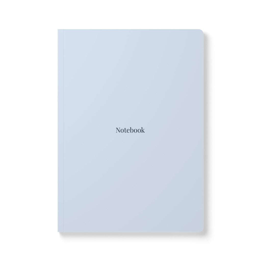 Minimal Light Blue Notebook — Softcover Journal with 'Notebook' Cover, Printed Interior