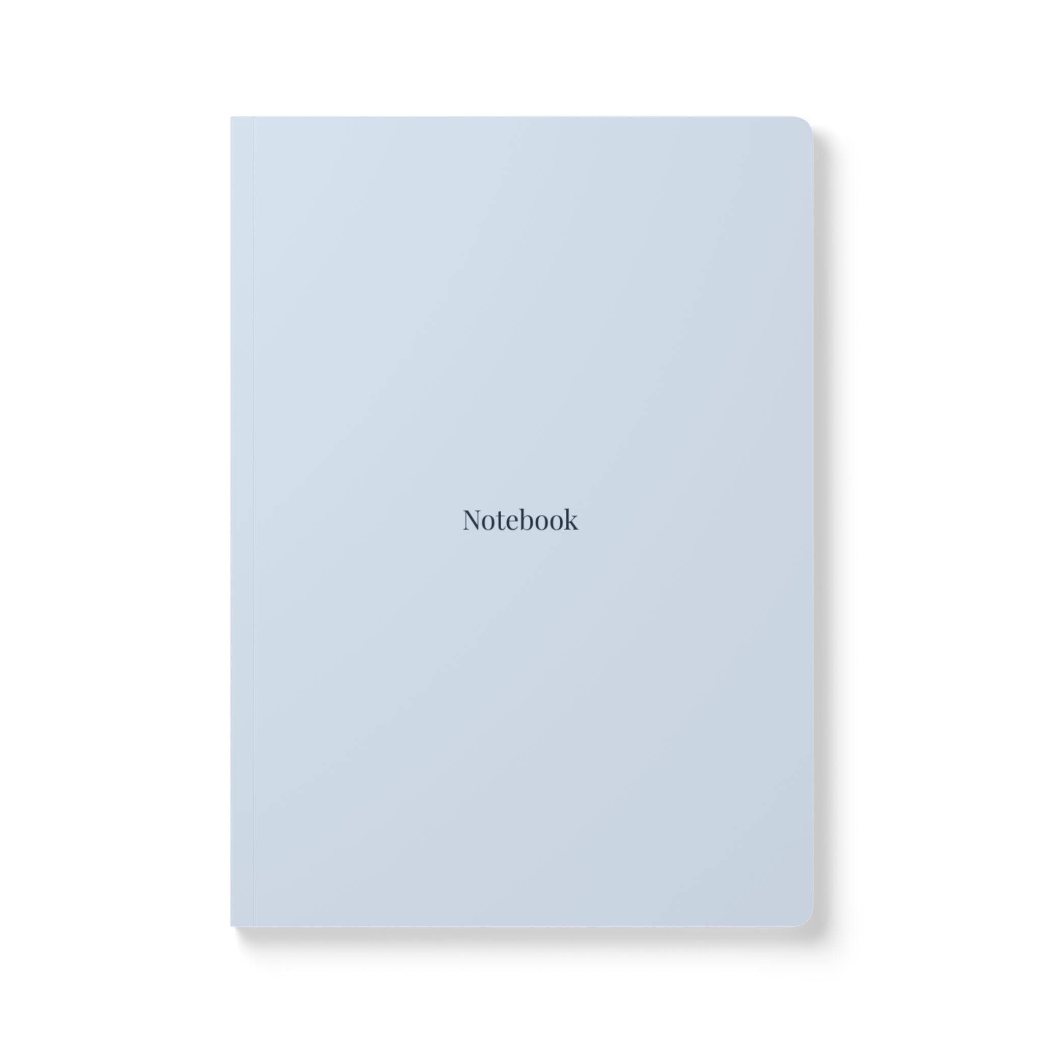 Minimal Light Blue Notebook — Softcover Journal with 'Notebook' Cover, Printed Interior