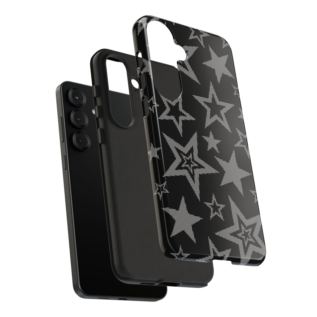 Black Star Pattern Tough Phone Case — Durable Protective Phone Cover