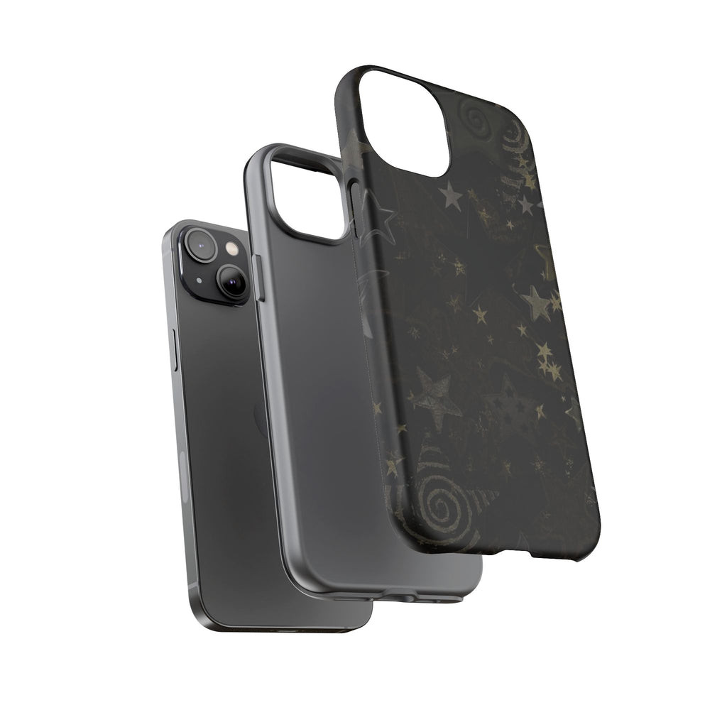 Black Starry iPhone Case – Protective Tough Case with Subtle Galaxy Pattern
