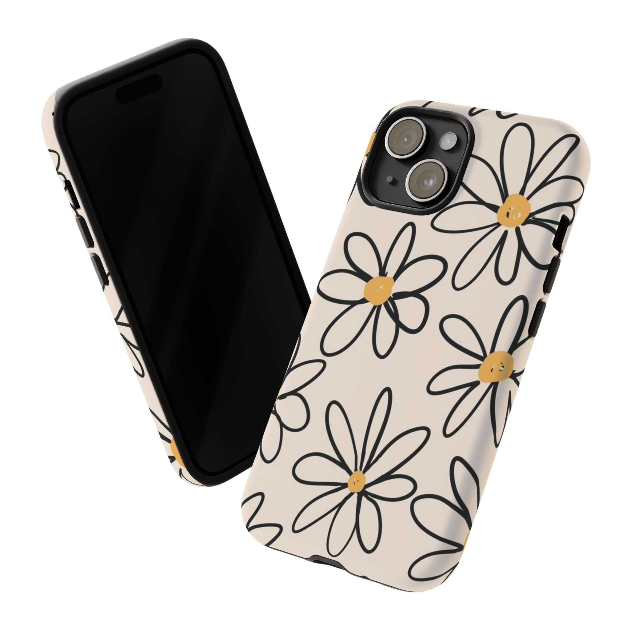 Daisy Sketch iPhone Case — Floral Protective Phone Cover