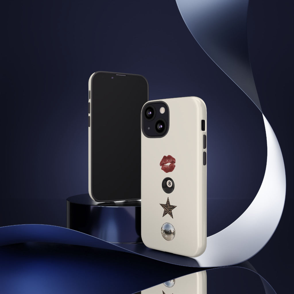 Kiss 8-Ball Star iPhone Case – Trendy Minimalist Protective Cover