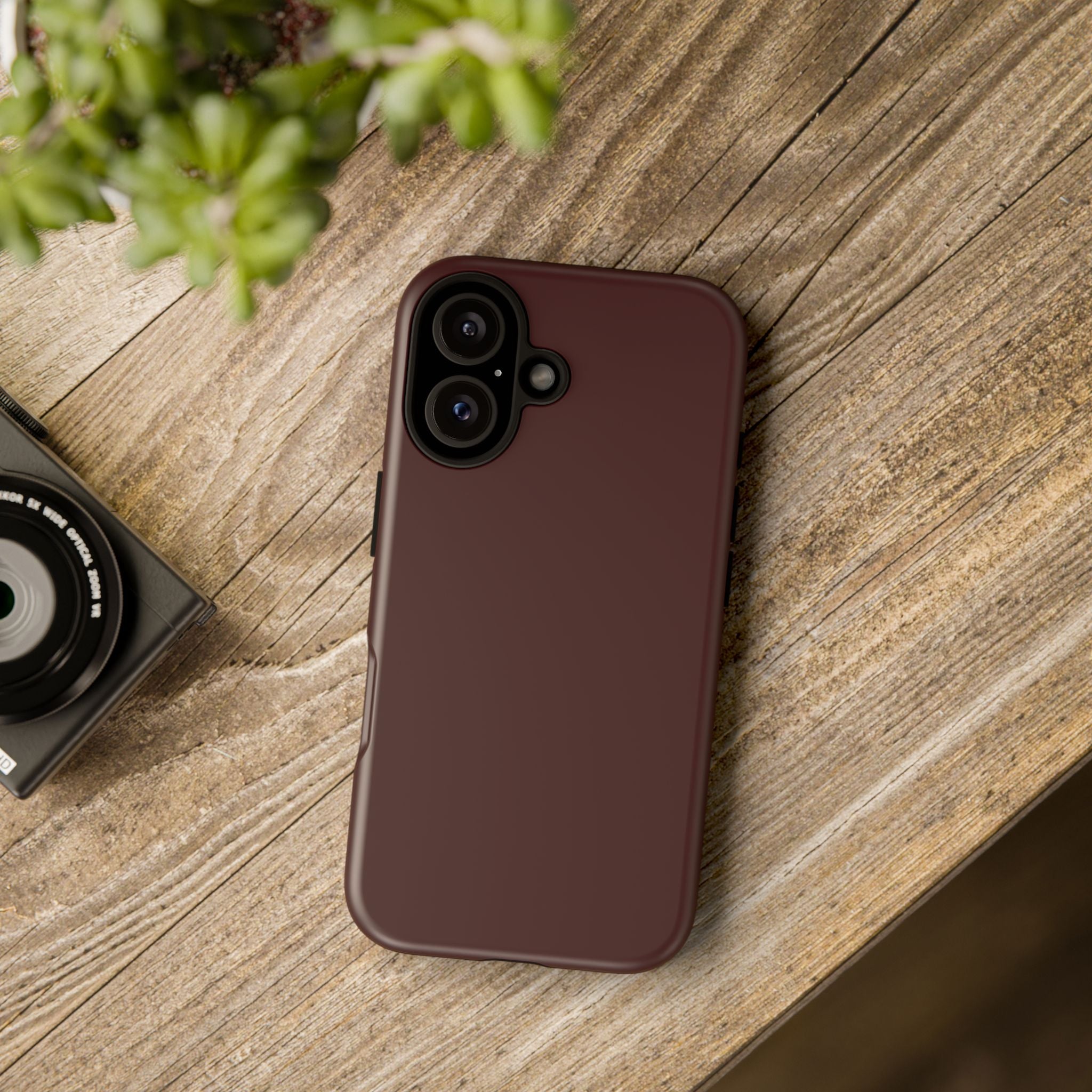 Maroon Tough iPhone Case — Slim Impact-Resistant Protective Cover