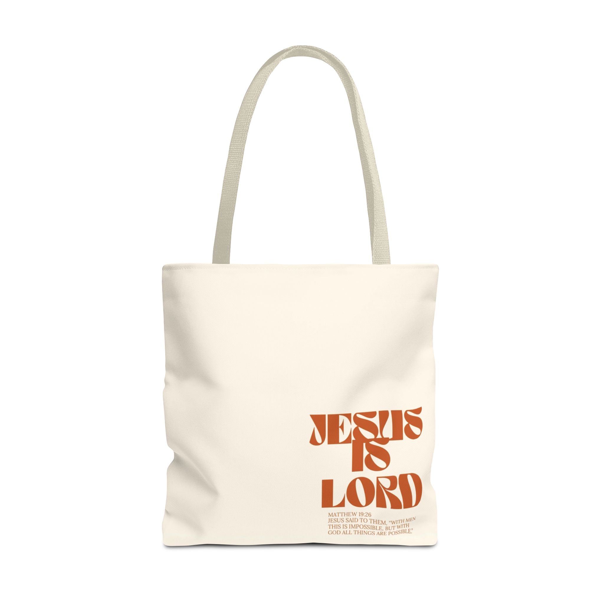 "Jesus Is Lord" Tote Bag — Faith-Based Christian Quote Everyday Tote