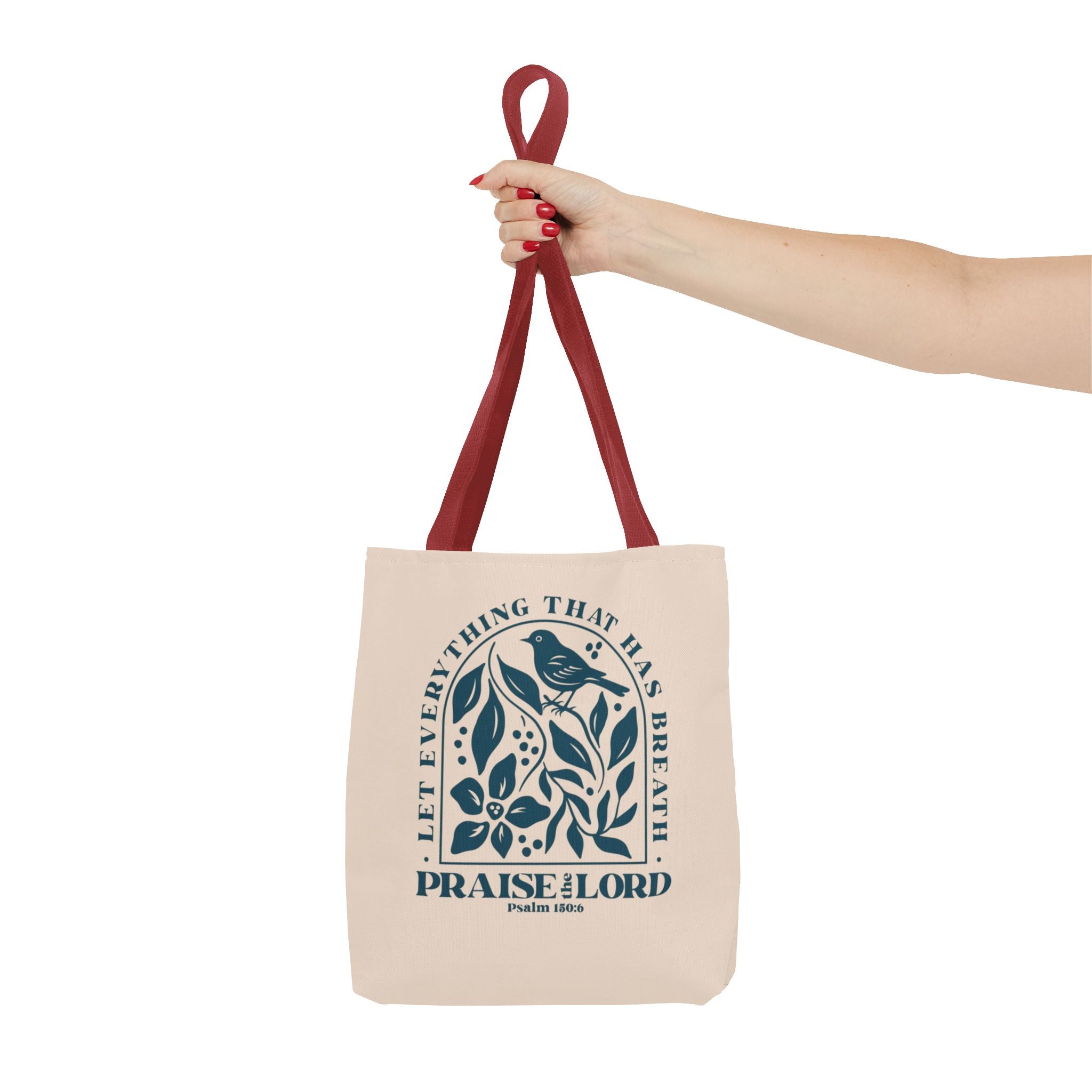 "Praise the Lord" Floral Psalm 150:6 Tote Bag