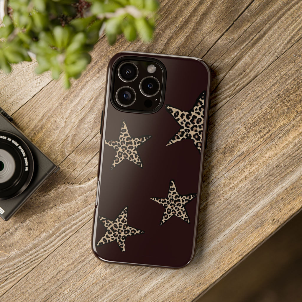 Leopard Star iPhone Case — Chic Brown Protective Tough Case