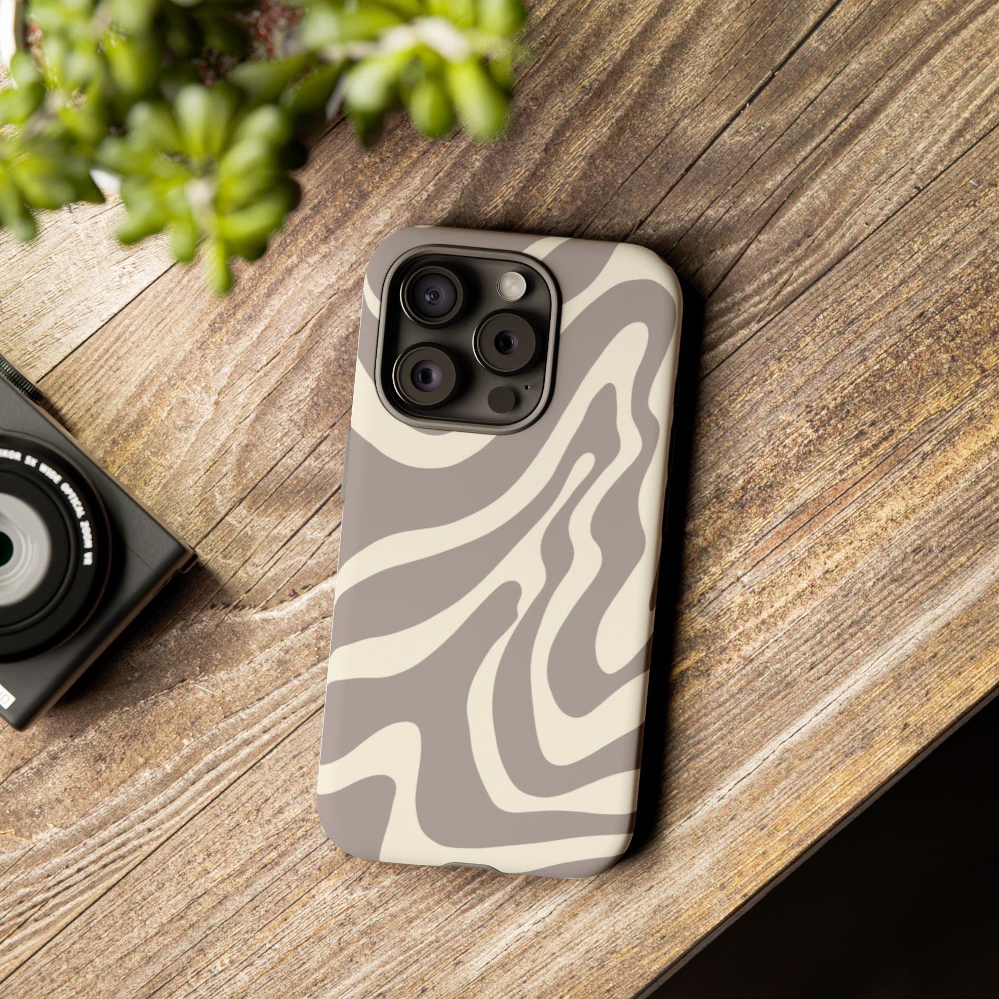 Neutral Zebra Print Tough iPhone Case