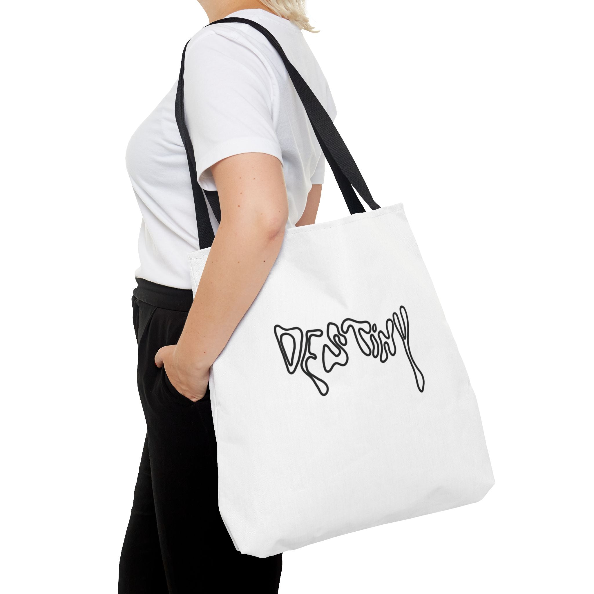 Destiny Script Tote Bag – Minimalist Graphic Canvas Tote