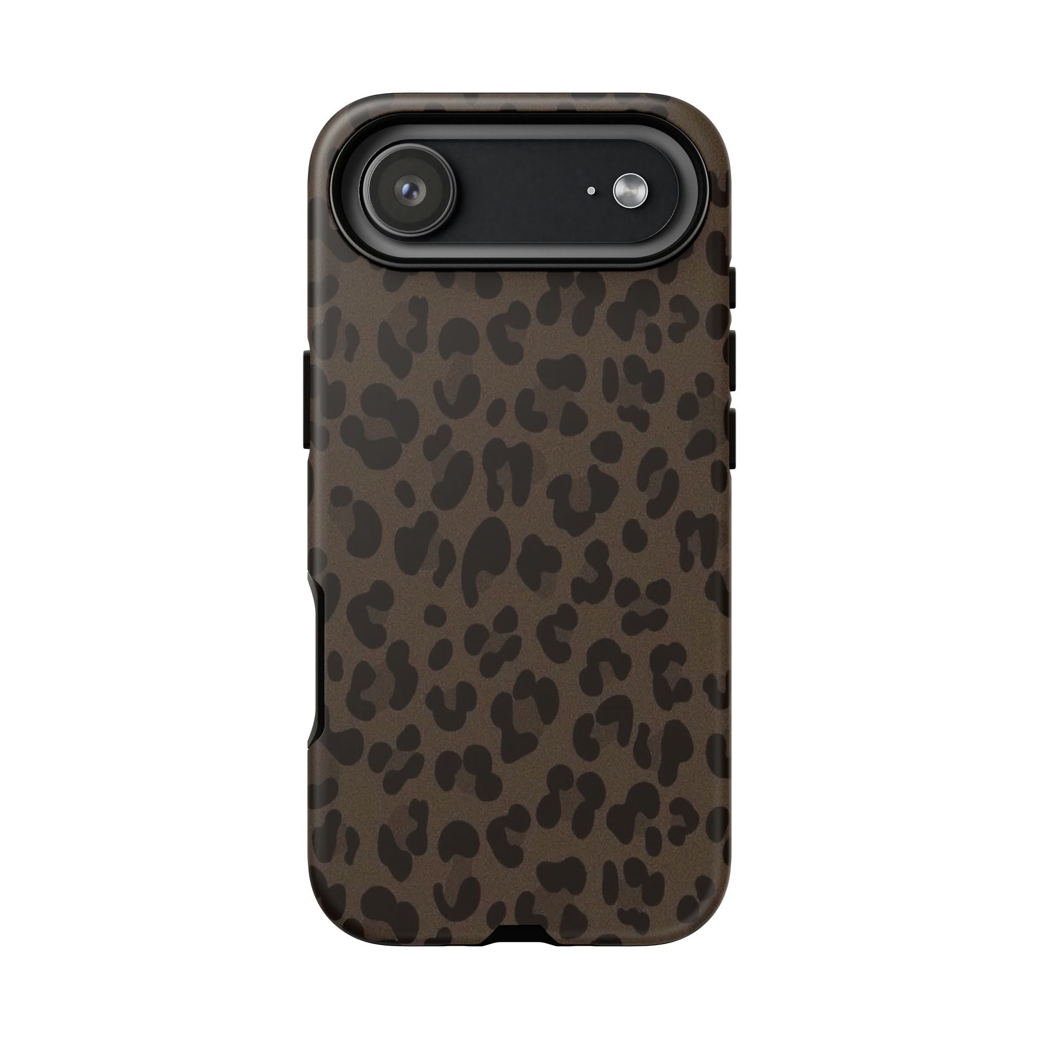 Leopard Print Tough iPhone Case — Durable Brown Animal Pattern Protective Cover