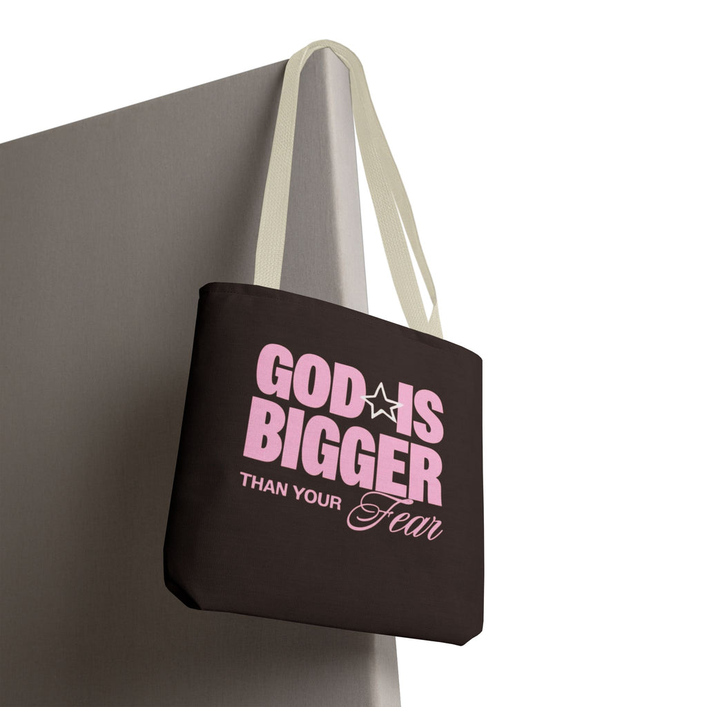 "God Is Bigger Than Your Fear" Scripture Quote Tote Bag