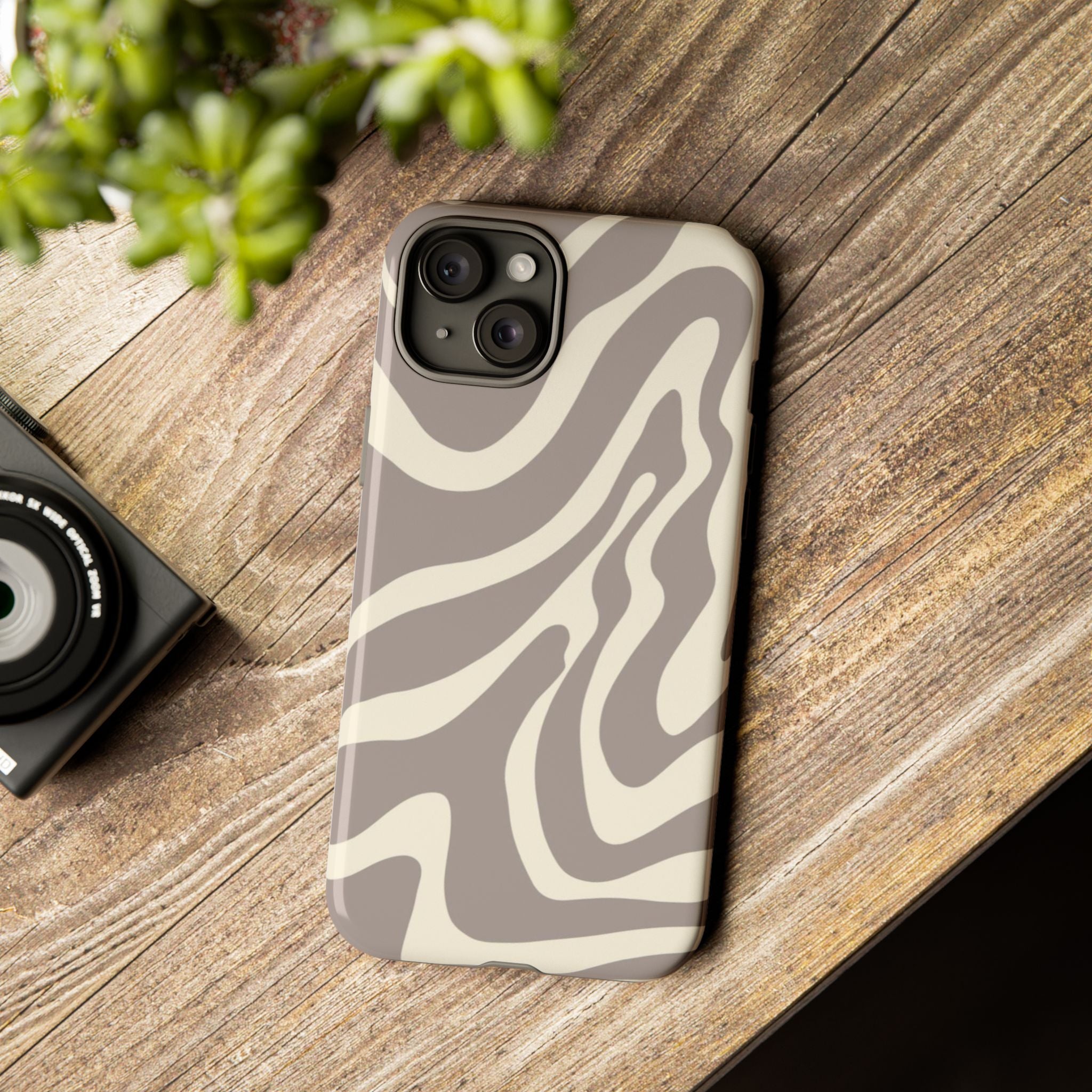 Neutral Zebra Print Tough iPhone Case