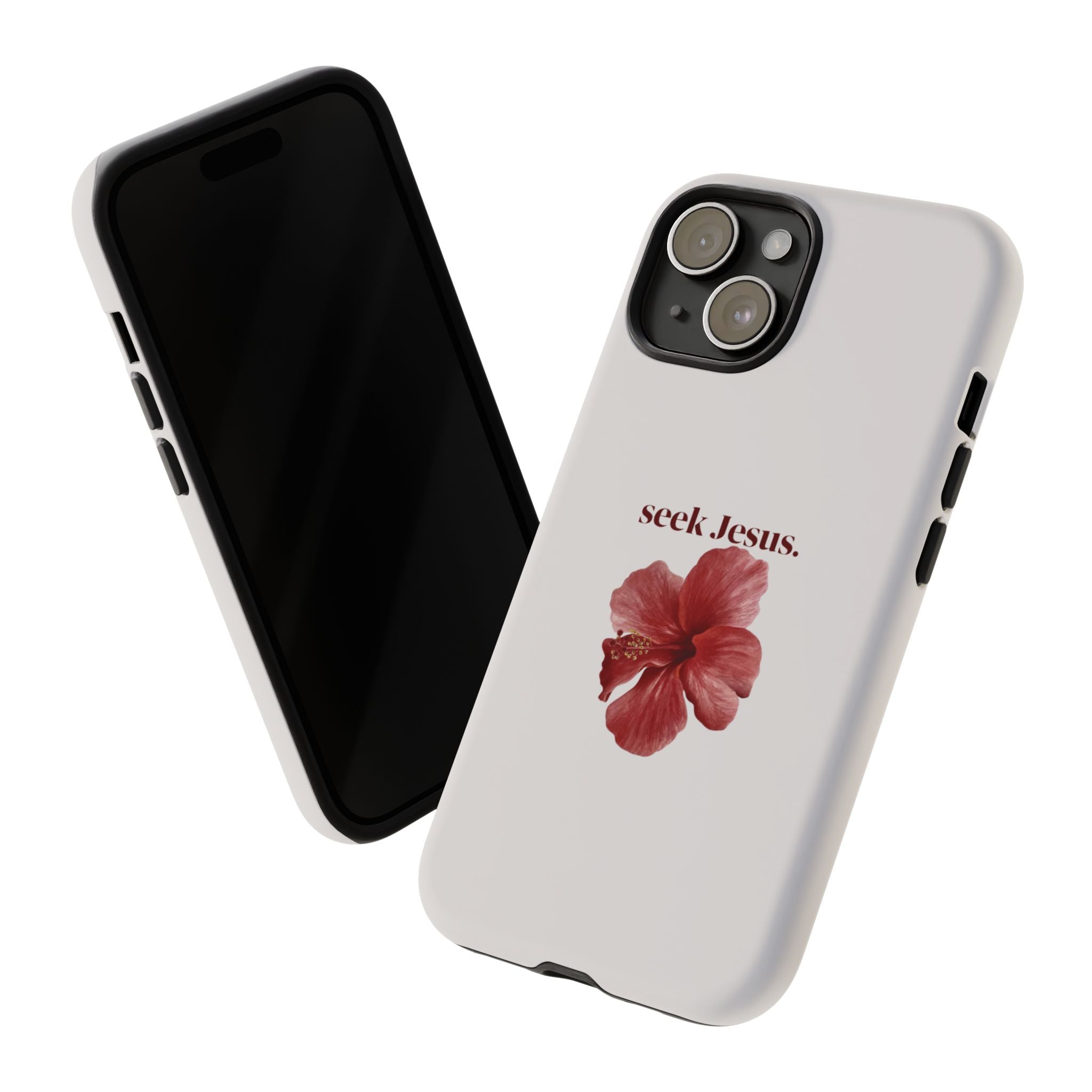 "seek Jesus." Floral Tough Protective Case