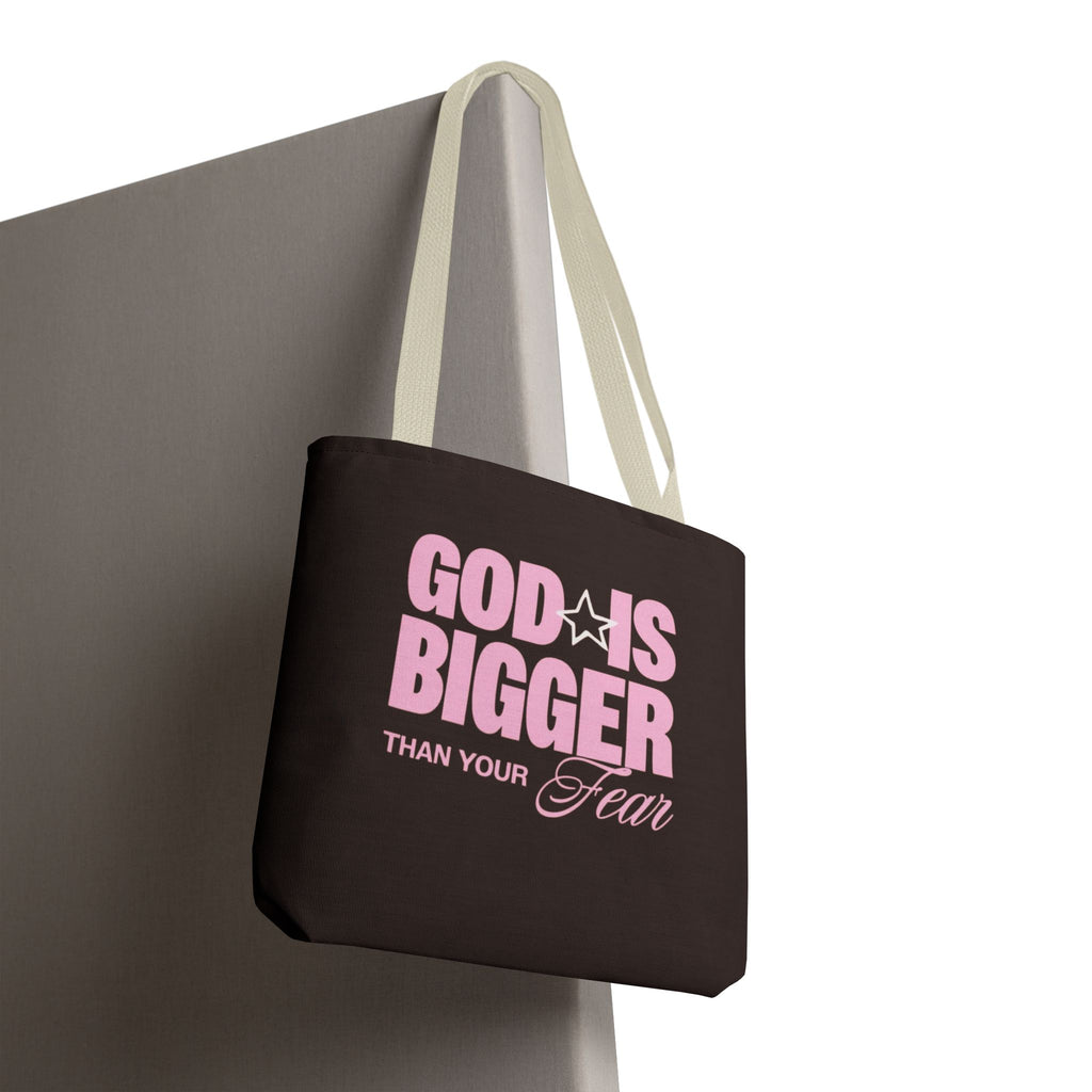 "God Is Bigger Than Your Fear" Scripture Quote Tote Bag