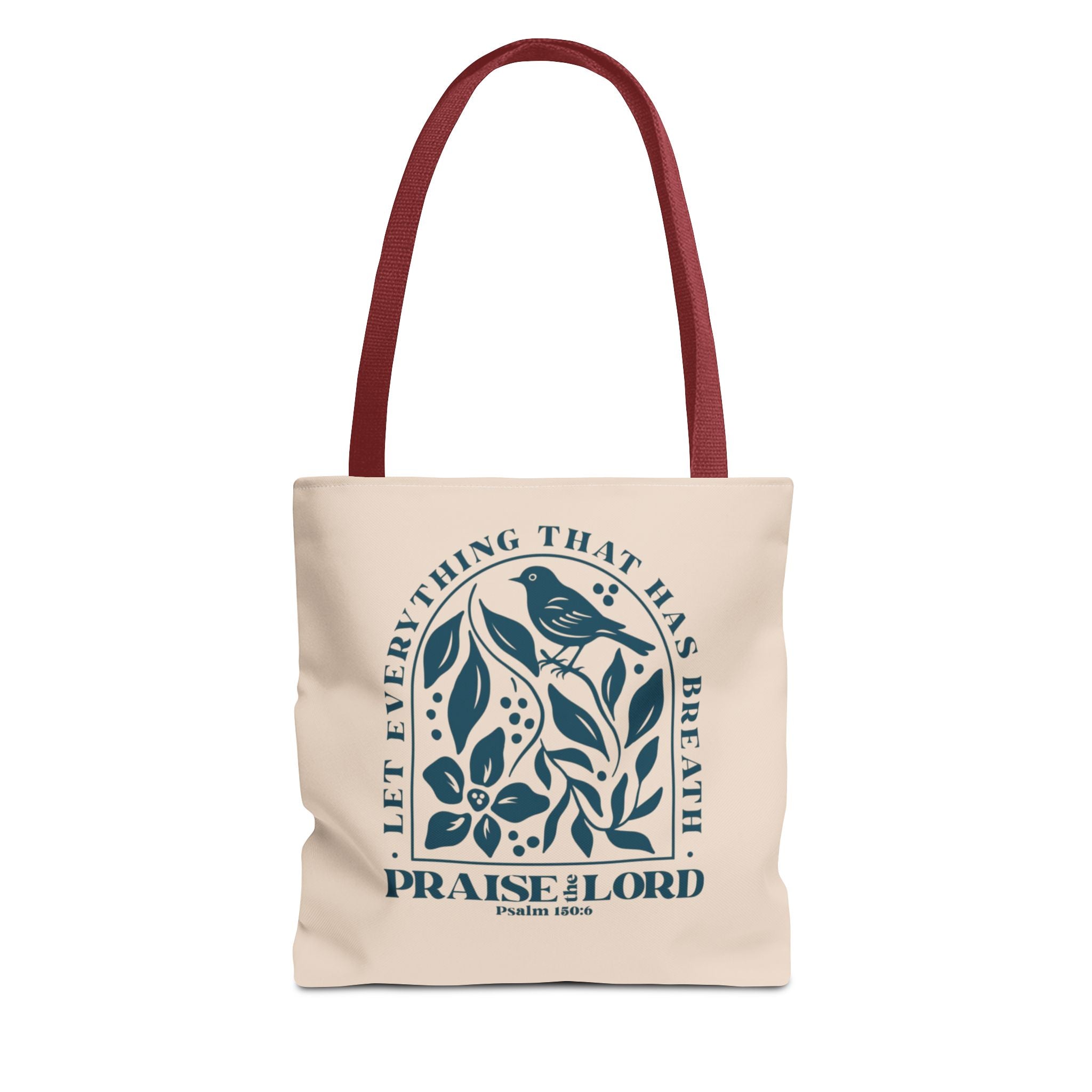 "Praise the Lord" Floral Psalm 150:6 Tote Bag