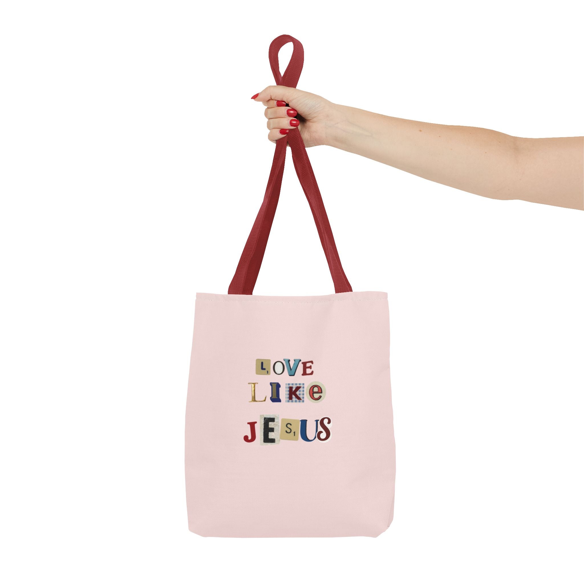 Love Like Jesus Tote Bag — Christian Inspirational Pink Everyday Tote