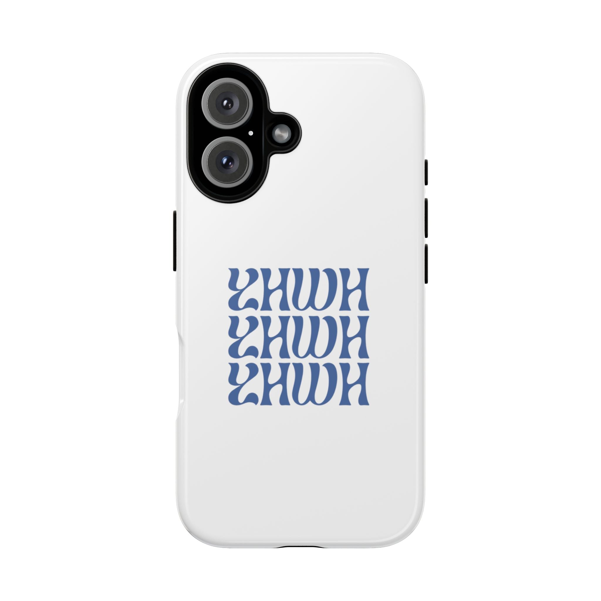 "YHWH" — Retro Blue Wavy Tough Phone Case