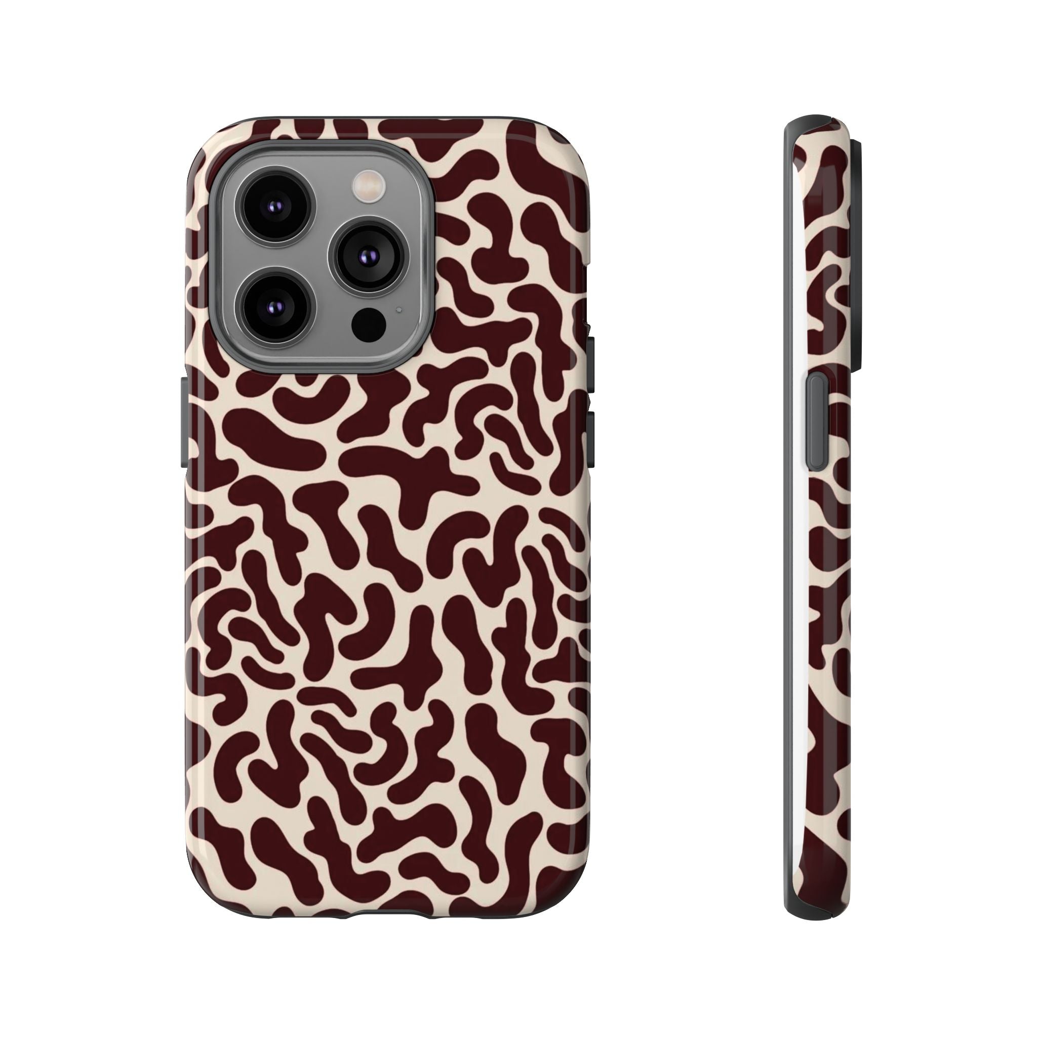 Animal Print iPhone Case - Brown Abstract Cow Pattern Tough Case