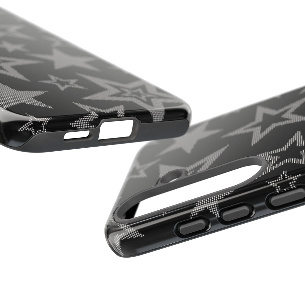 Black Star Pattern Tough Phone Case — Durable Protective Phone Cover