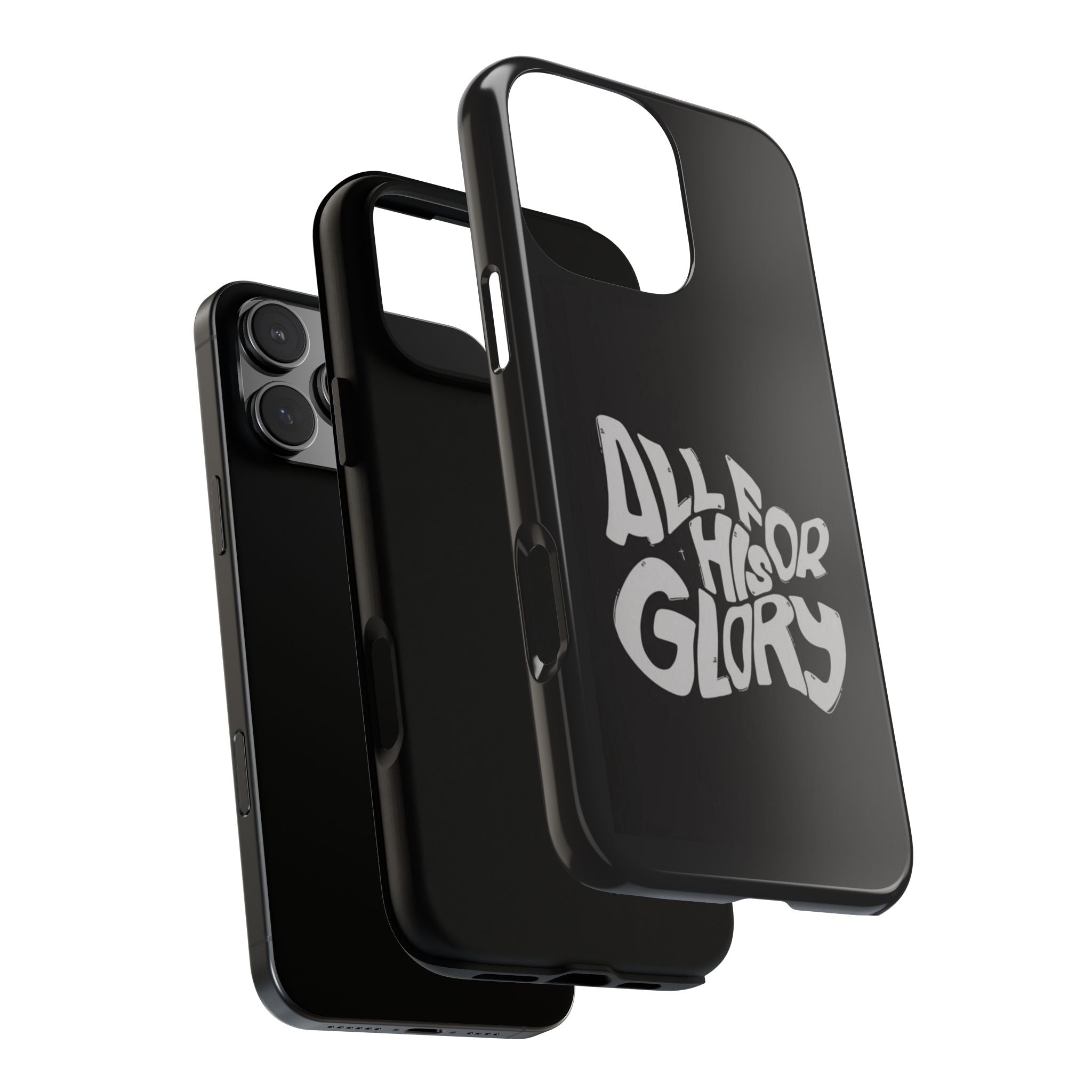 All For His Glory Phone Case — Christian Faith Script Protective Cover