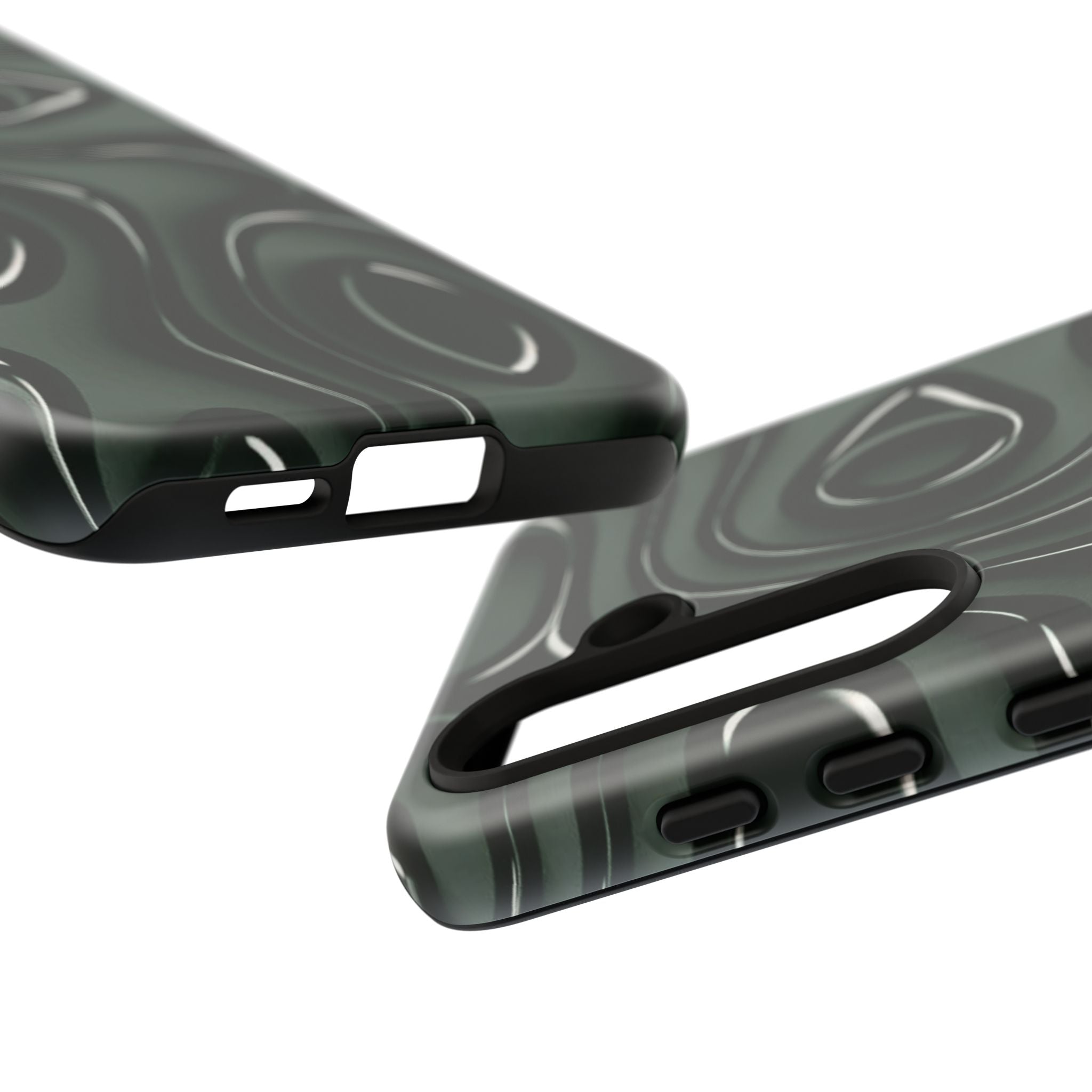 Dark Green Abstract Swirl Tough Phone Case