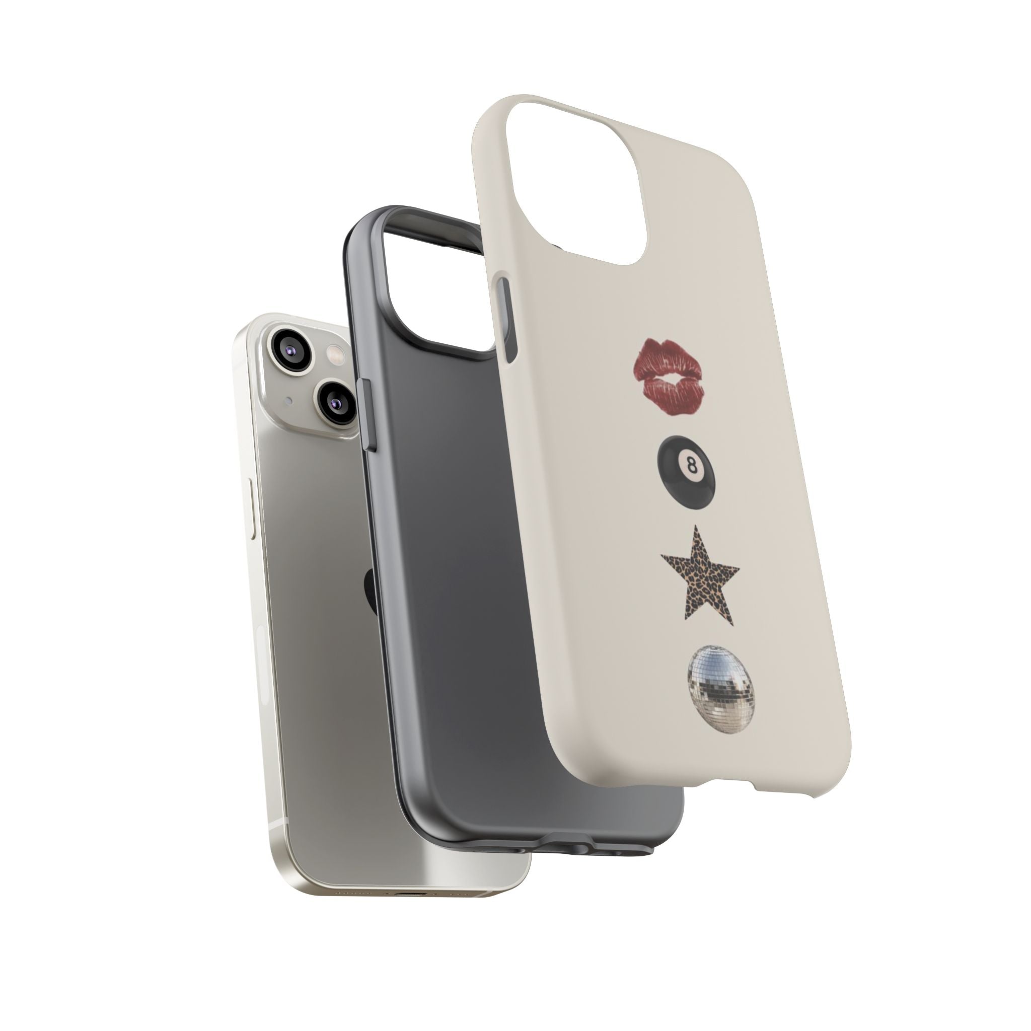 Kiss 8-Ball Star iPhone Case – Trendy Minimalist Protective Cover