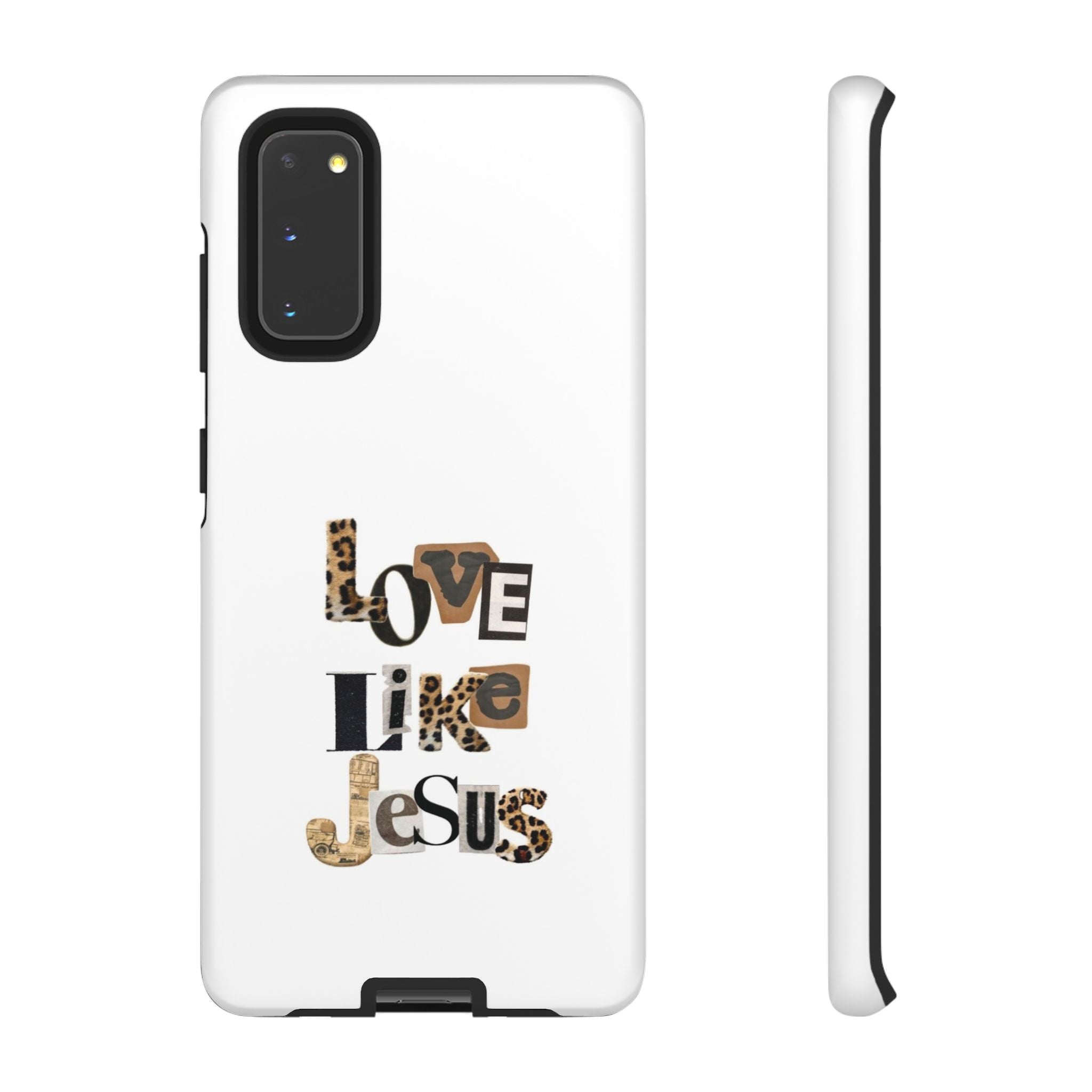 "Love Like Jesus" Leopard Print Christian Tough Phone Case