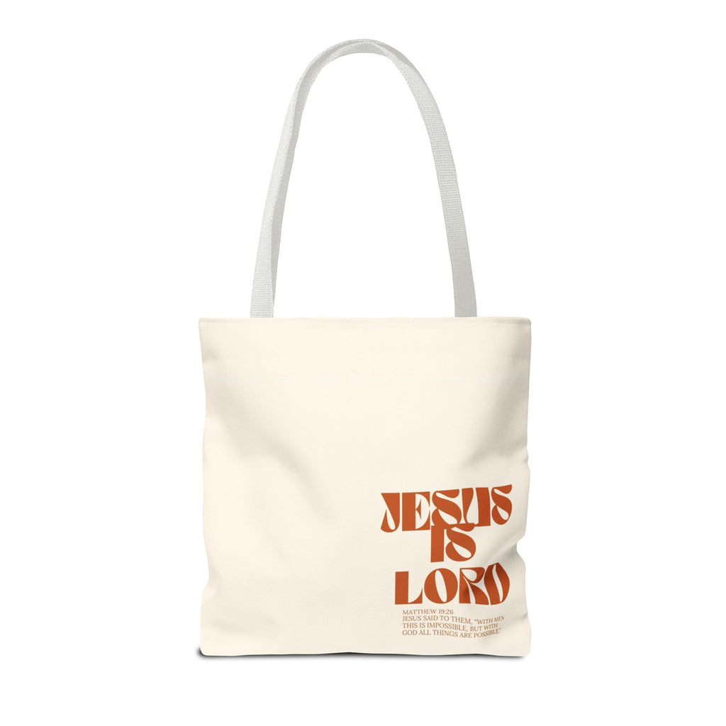 "Jesus Is Lord" Tote Bag — Faith-Based Christian Quote Everyday Tote