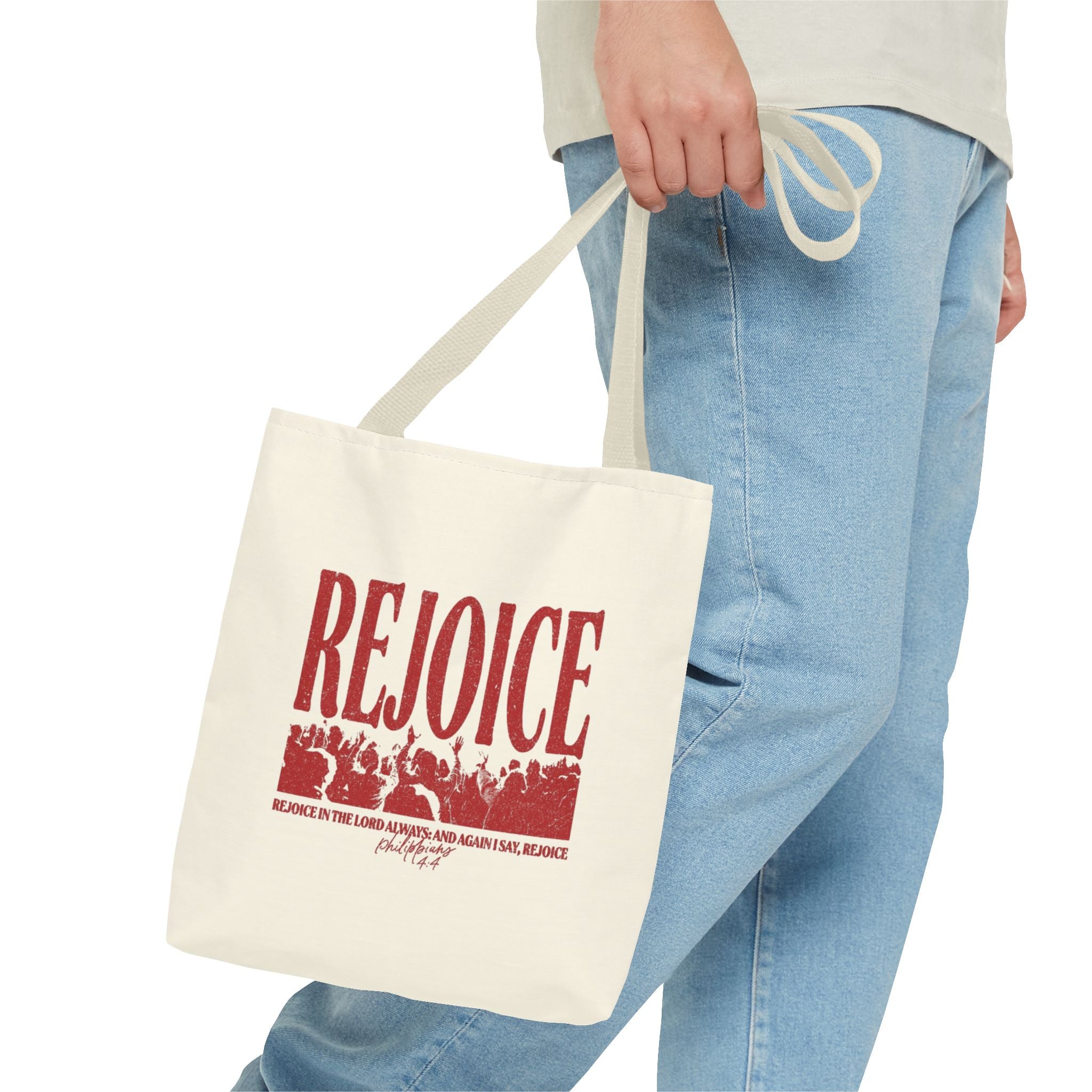 "Rejoice" Graphic Tote Bag