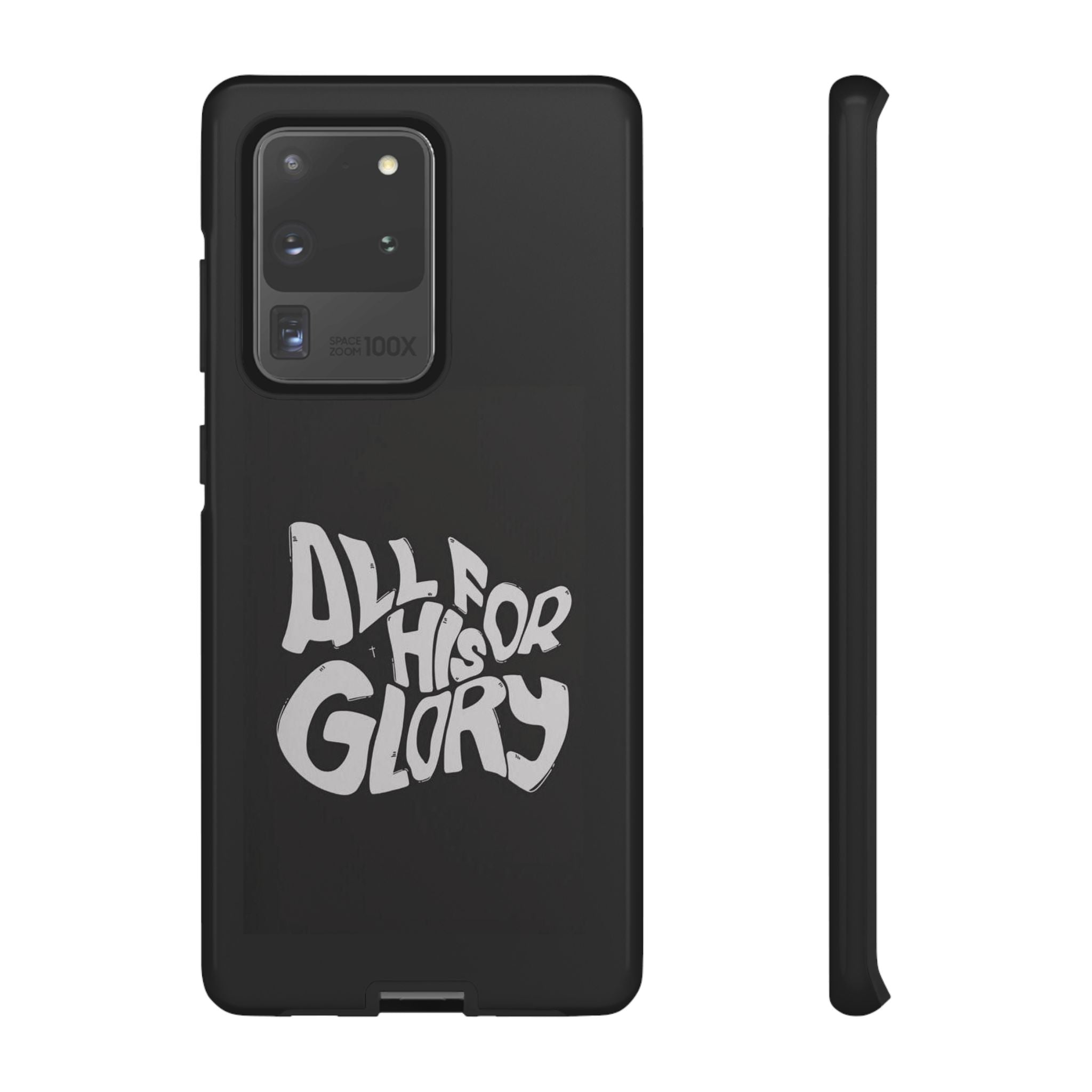 All For His Glory Phone Case — Christian Faith Script Protective Cover