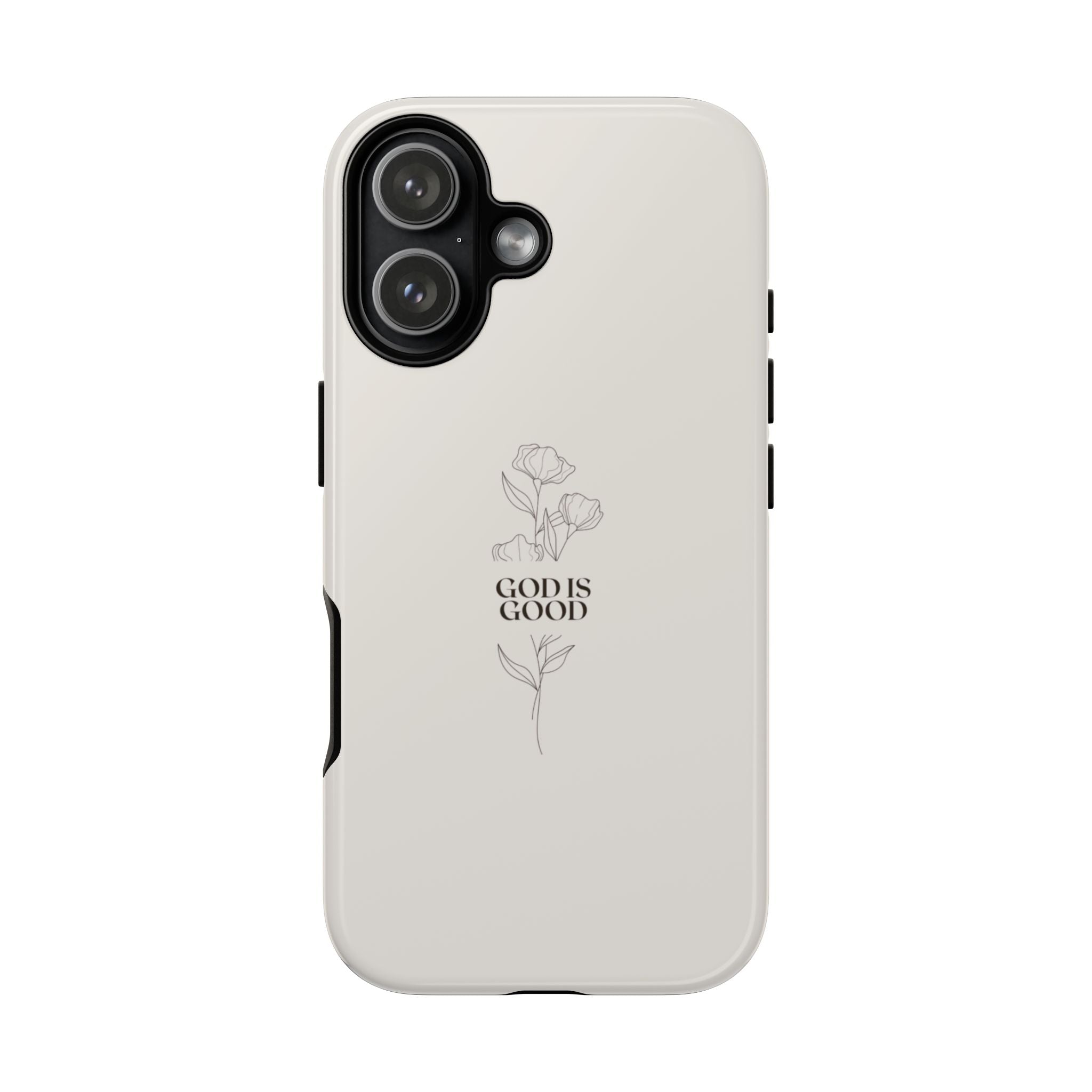 Minimal ‘God Is Good’ Floral Tough Phone Case