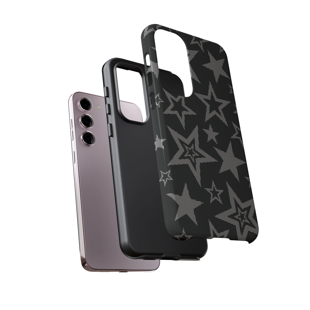 Black Star Pattern Tough Phone Case — Durable Protective Phone Cover