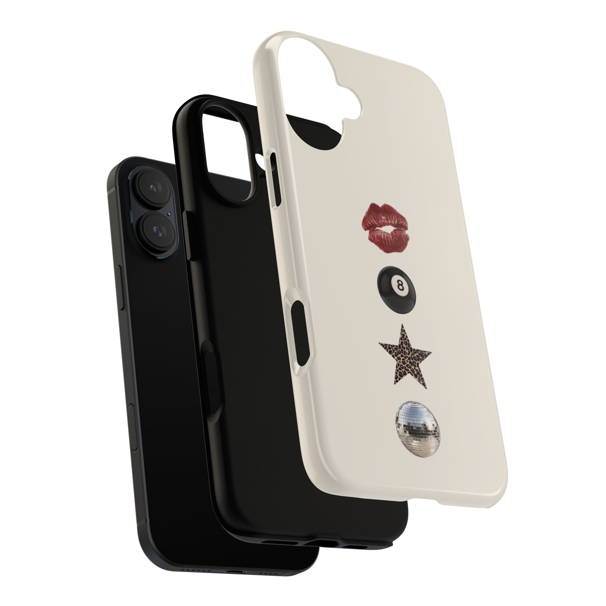 Kiss 8-Ball Star iPhone Case – Trendy Minimalist Protective Cover