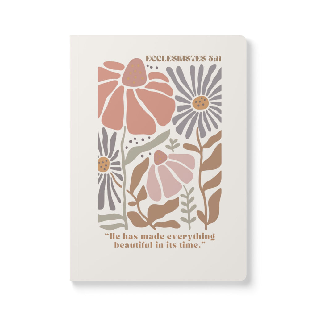 Ecclesiastes Floral Softcover Journal — "He has made everything beautiful in its time"