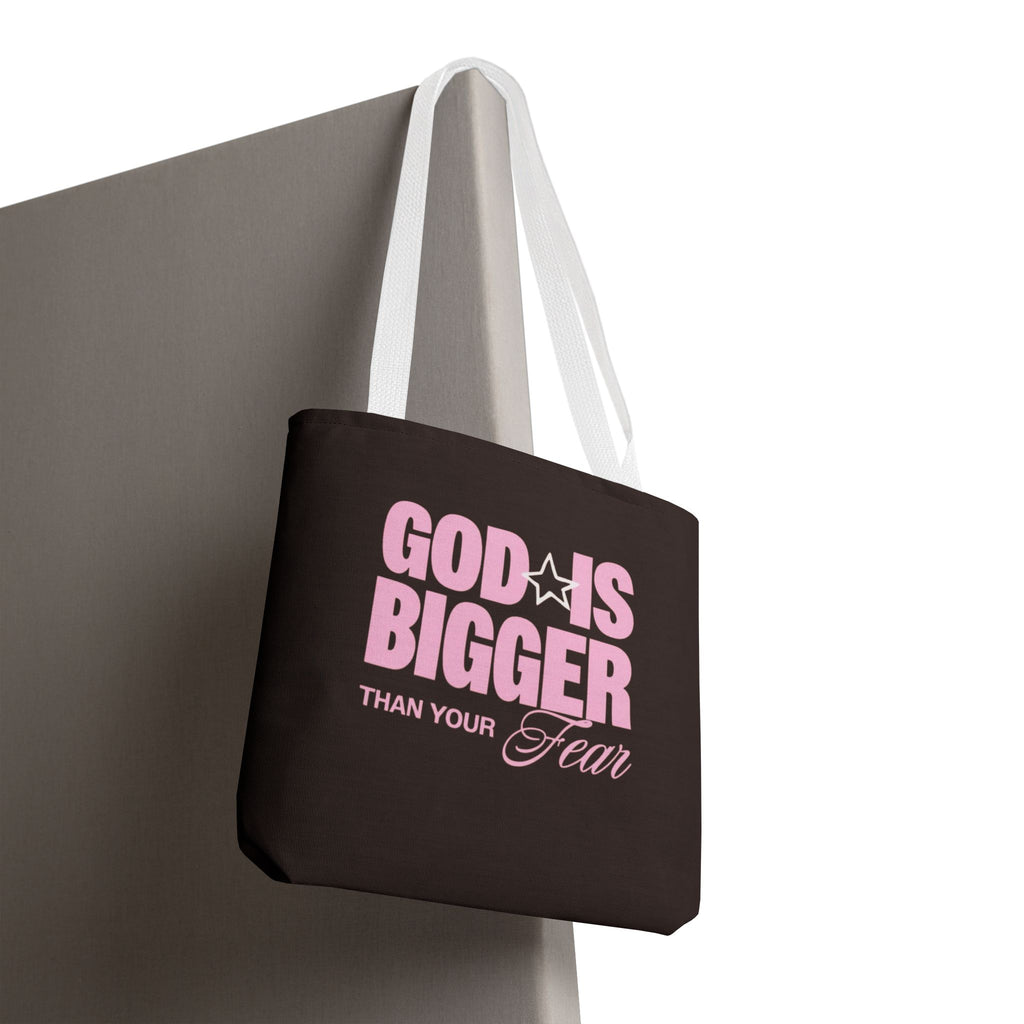 "God Is Bigger Than Your Fear" Scripture Quote Tote Bag