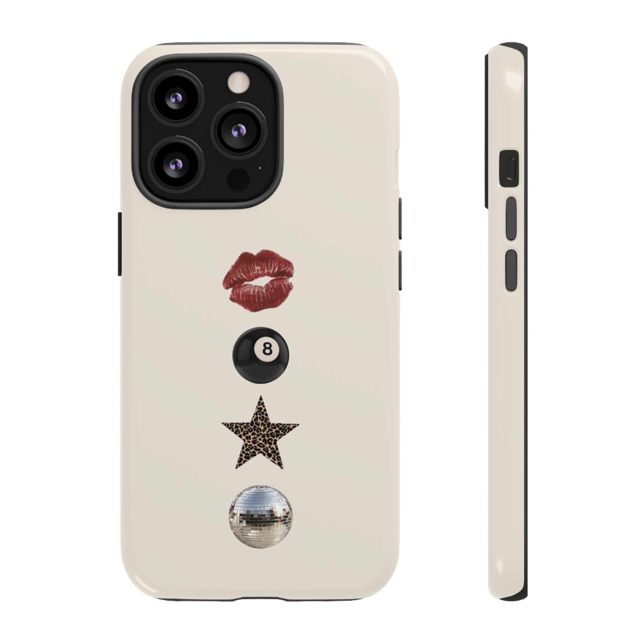 Kiss 8-Ball Star iPhone Case – Trendy Minimalist Protective Cover