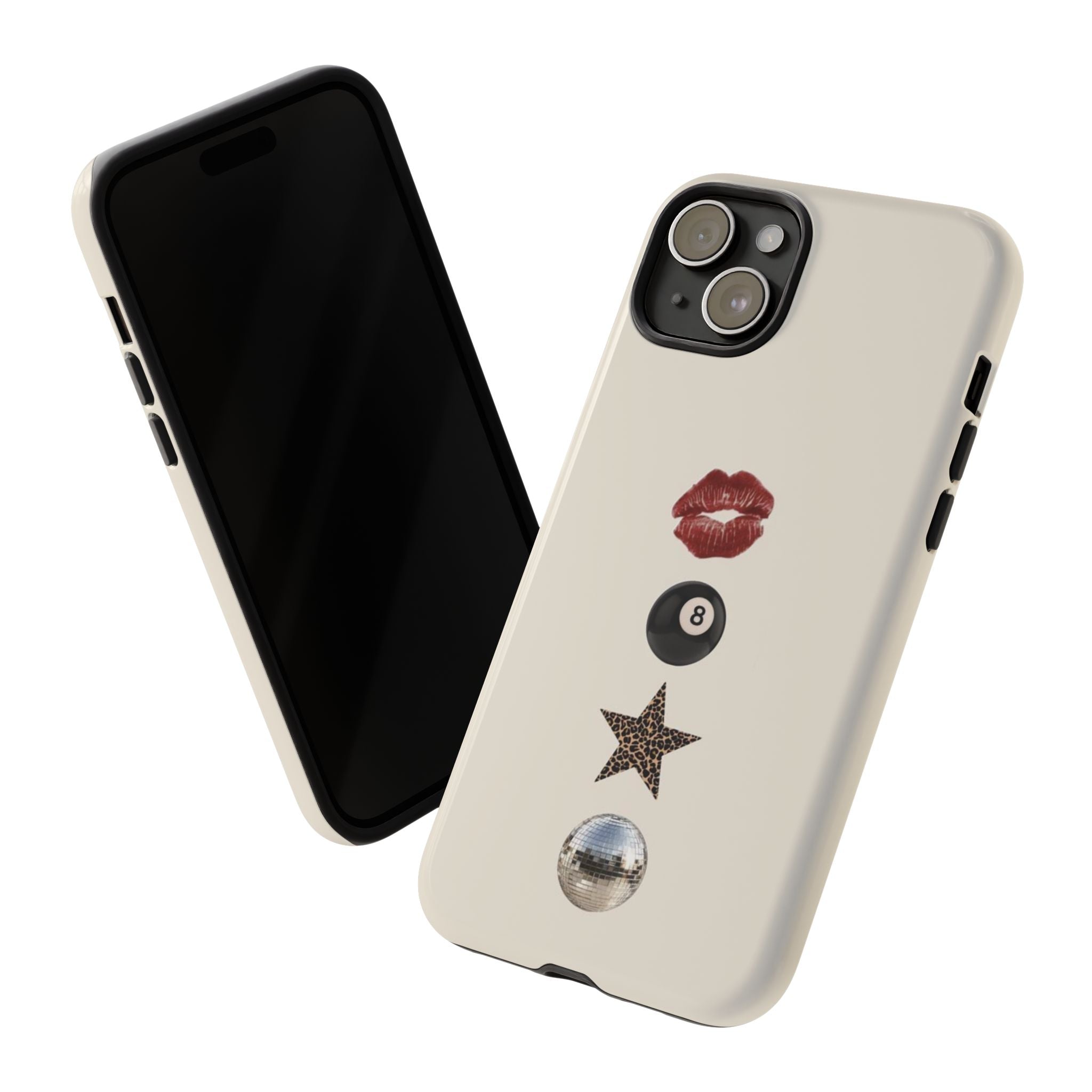 Kiss 8-Ball Star iPhone Case – Trendy Minimalist Protective Cover