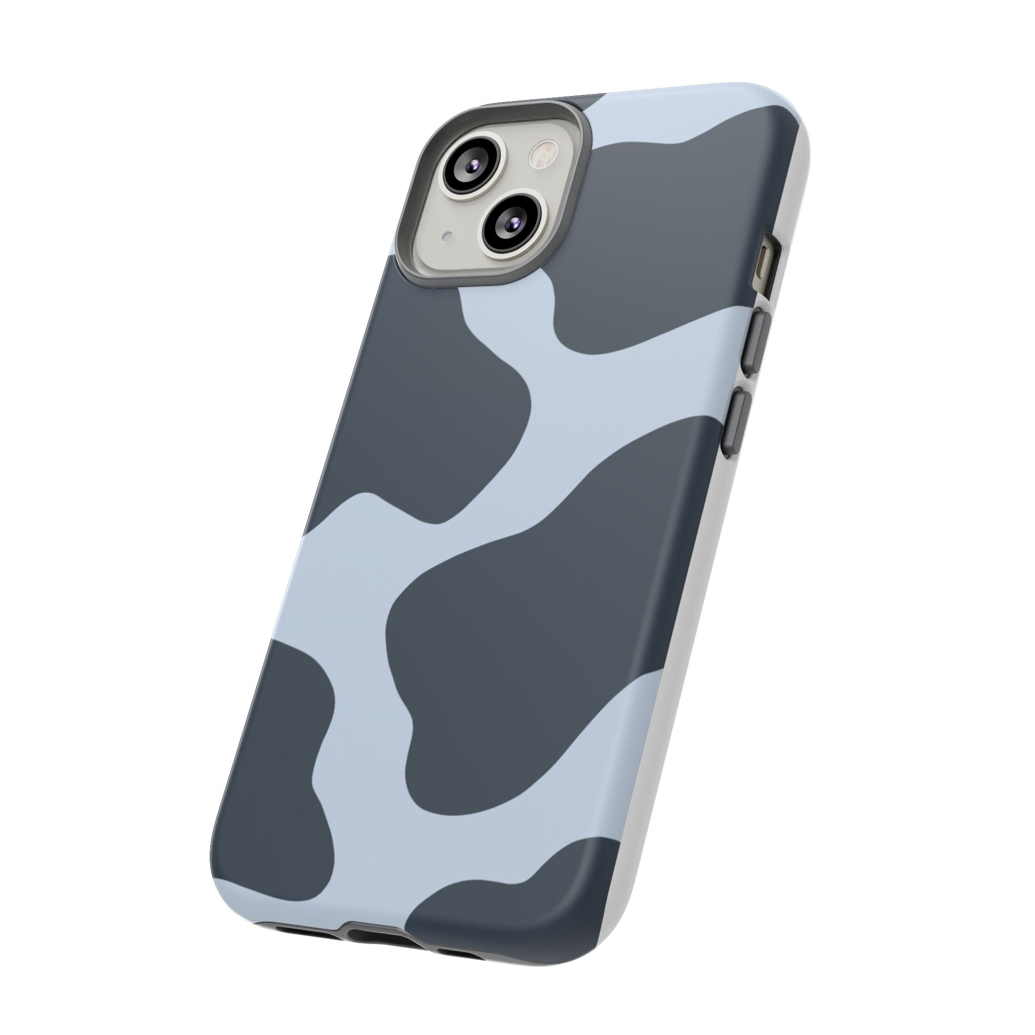 Cow Print Tough iPhone Case — Blue Black Abstract Pattern